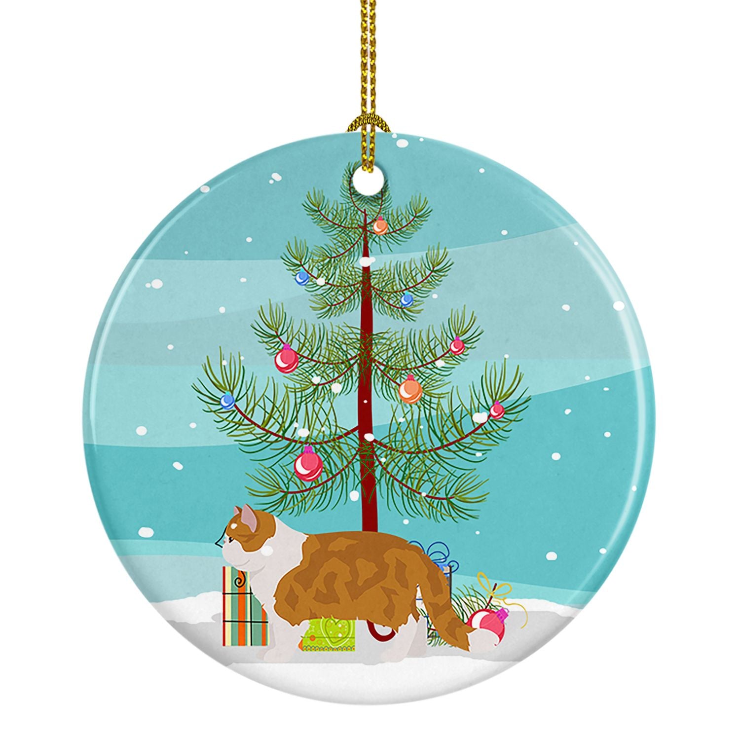 NEW Exotic Shorthair Cat Christmas Ceramic Ornament Christmas Tree Hanging Decorations for Home Christmas Holiday, Party, Gift, 