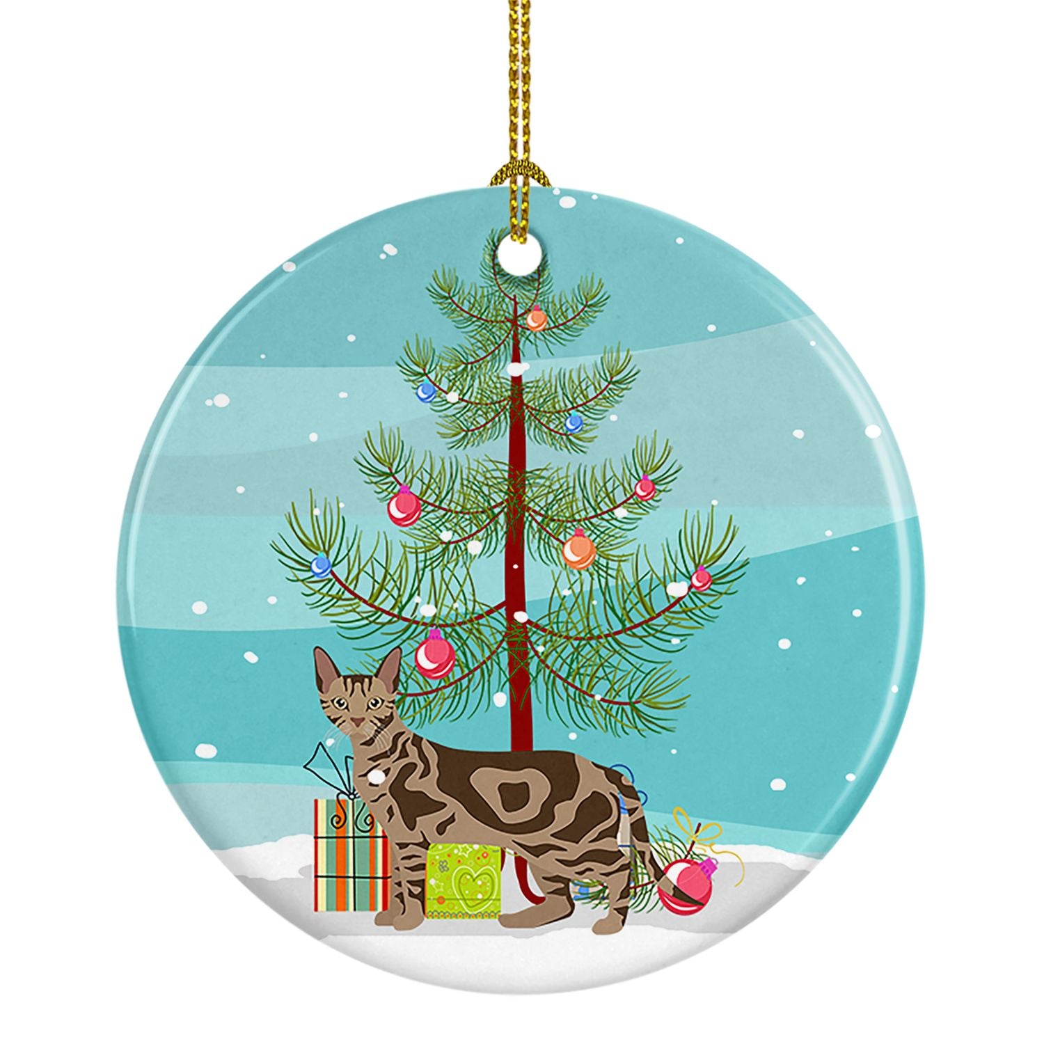 NEW Sokoke Cat Christmas Ceramic Ornament Christmas Tree Hanging Decorations for Home Christmas Holiday, Party, Gift, 3 in, Mult