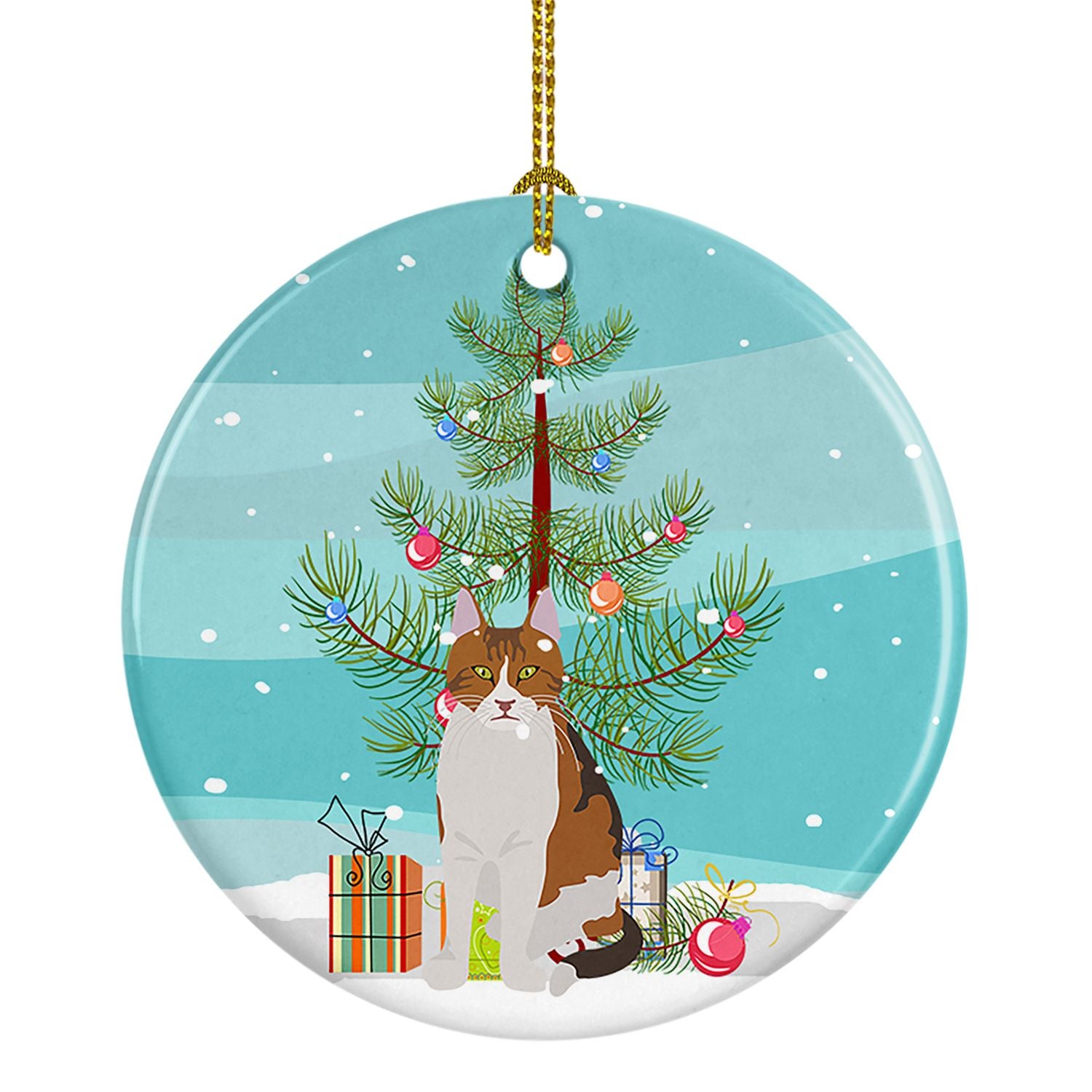 NEW Aegean Cat Christmas Ceramic Ornament Christmas Tree Hanging Decorations for Home Christmas Holiday, Party, Gift, 3 in, Mult