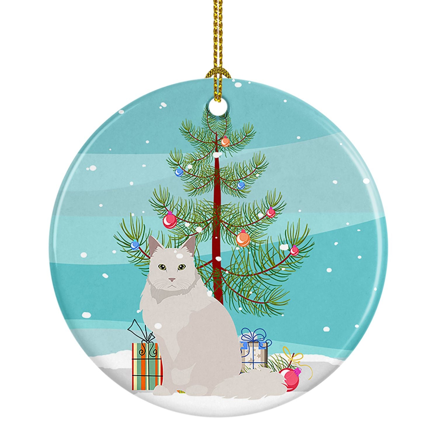 NEW Chantilly Tiffany Cat Christmas Ceramic Ornament Christmas Tree Hanging Decorations for Home Christmas Holiday, Party, Gift,
