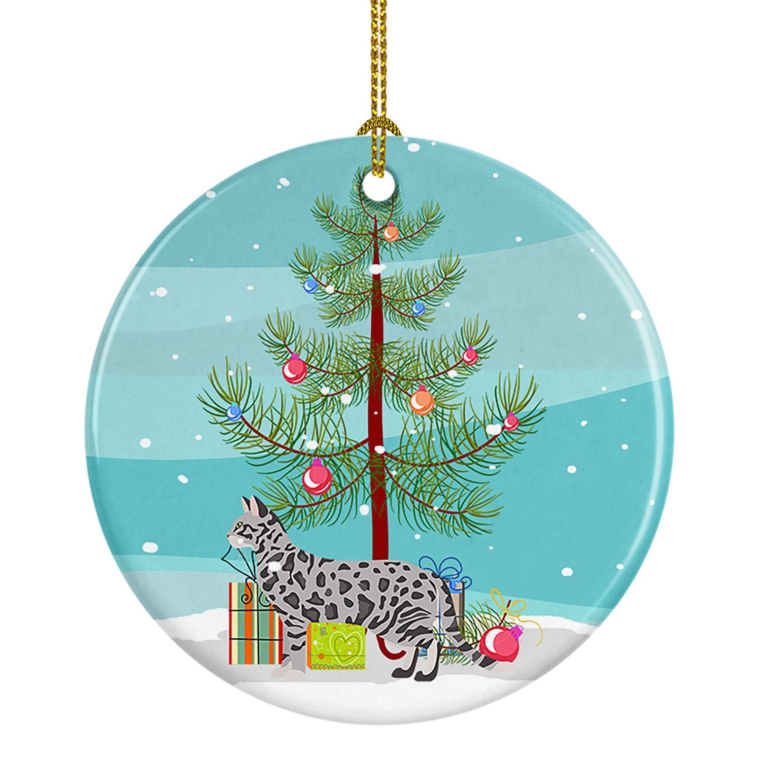 NEW Cheetoh Cat Christmas Ceramic Ornament Christmas Tree Hanging Decorations for Home Christmas Holiday, Party, Gift, 3 in, Mul