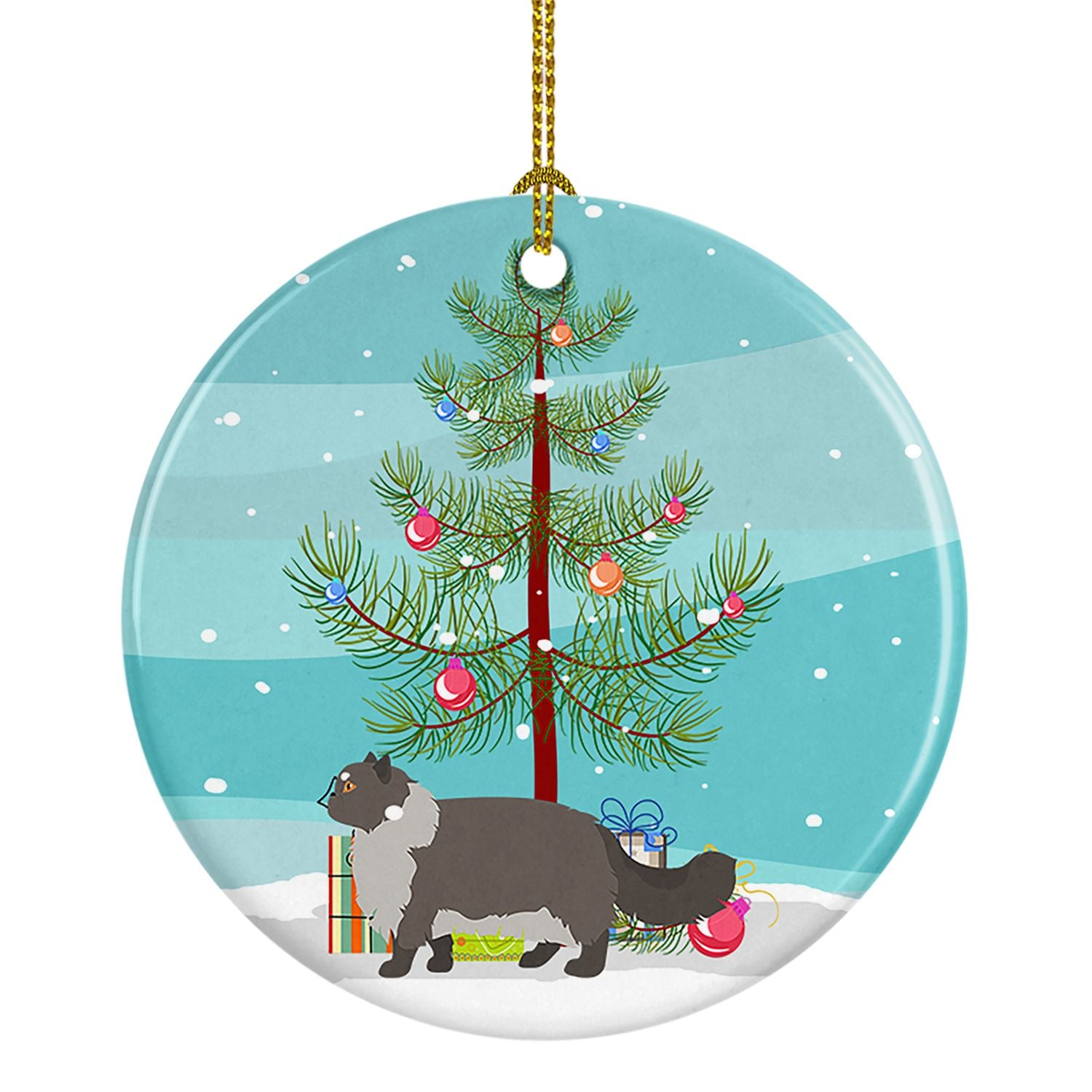NEW Persian Modern Cat Christmas Ceramic Ornament Christmas Tree Hanging Decorations for Home Christmas Holiday, Party, Gift, 3 