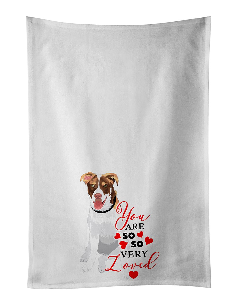 NEW Australian Shepherd Red and White #2 so Loved Kitchen Towel Set of 2 White Dish Towels Decorative Bathroom Hand towel for Ha