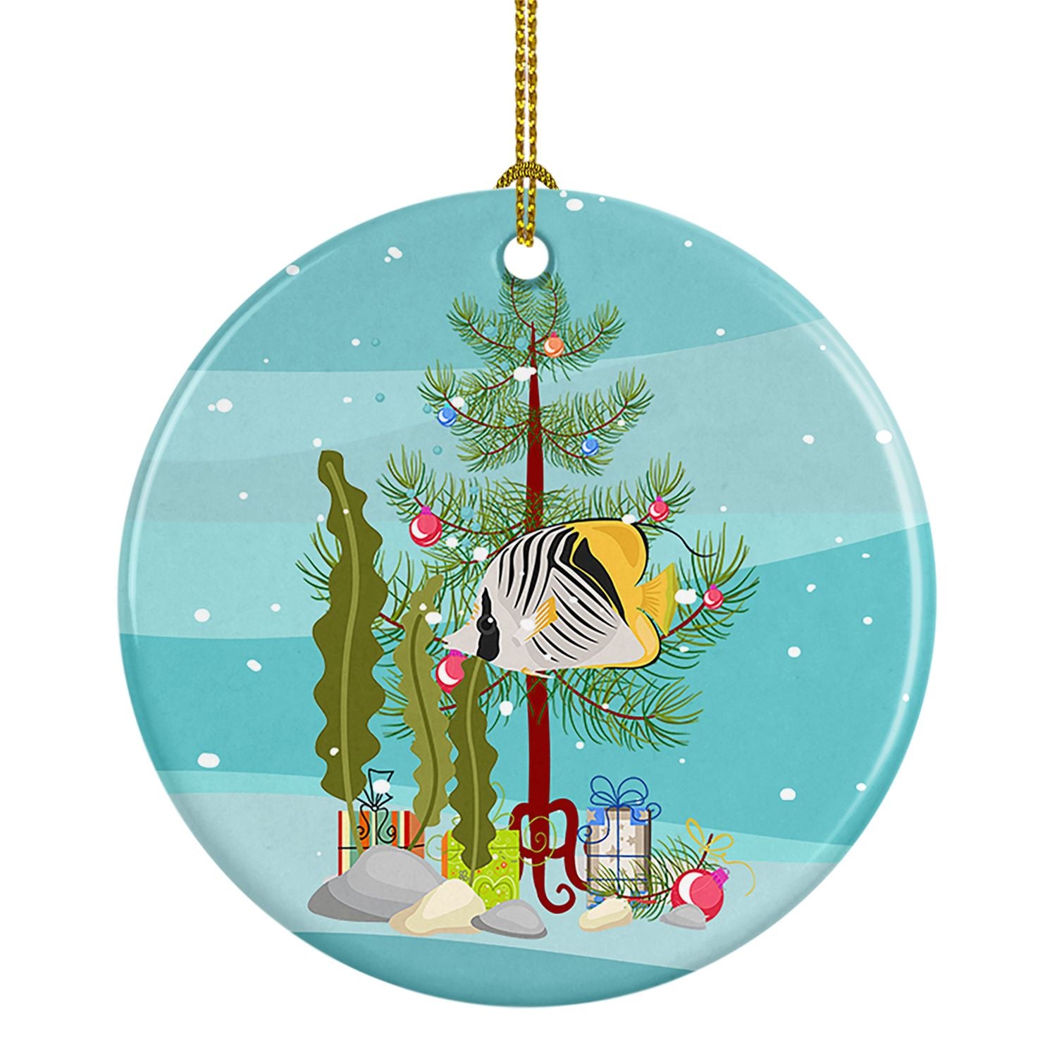 NEW Butterfly Fish Merry Christmas Ceramic Ornament Christmas Tree Hanging Decorations for Home Christmas Holiday, Party, Gift, 