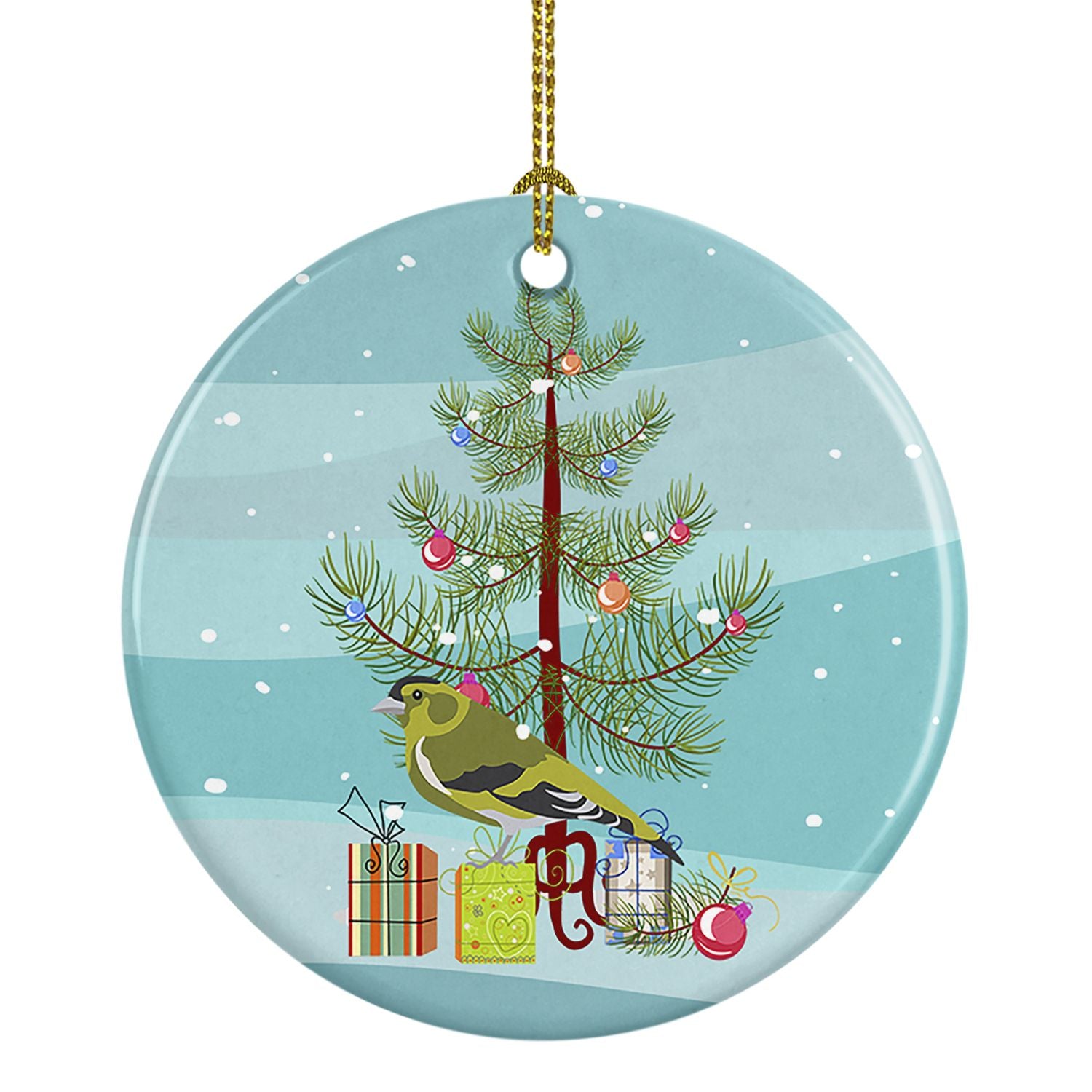 Siskin Merry Christmas Ceramic Ornament Christmas Tree Hanging Decorations for Home Christmas Holiday, Party, Gift, 3 in, Multic