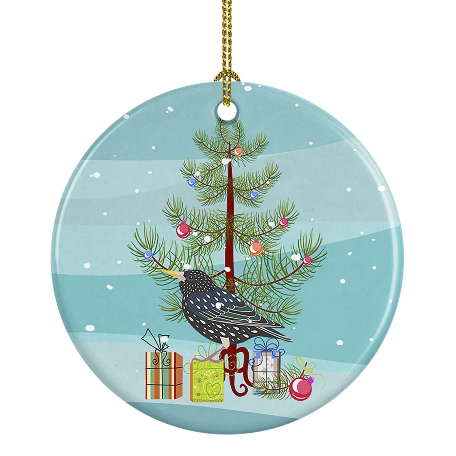Starling Merry Christmas Ceramic Ornament Christmas Tree Hanging Decorations for Home Christmas Holiday, Party, Gift, 3 in, Mult