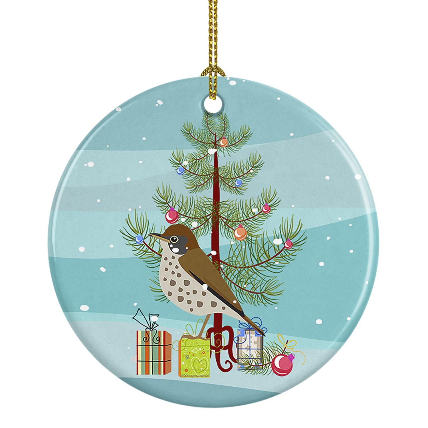 Thrush Merry Christmas Ceramic Ornament Christmas Tree Hanging Decorations for Home Christmas Holiday, Party, Gift, 3 in, Multic