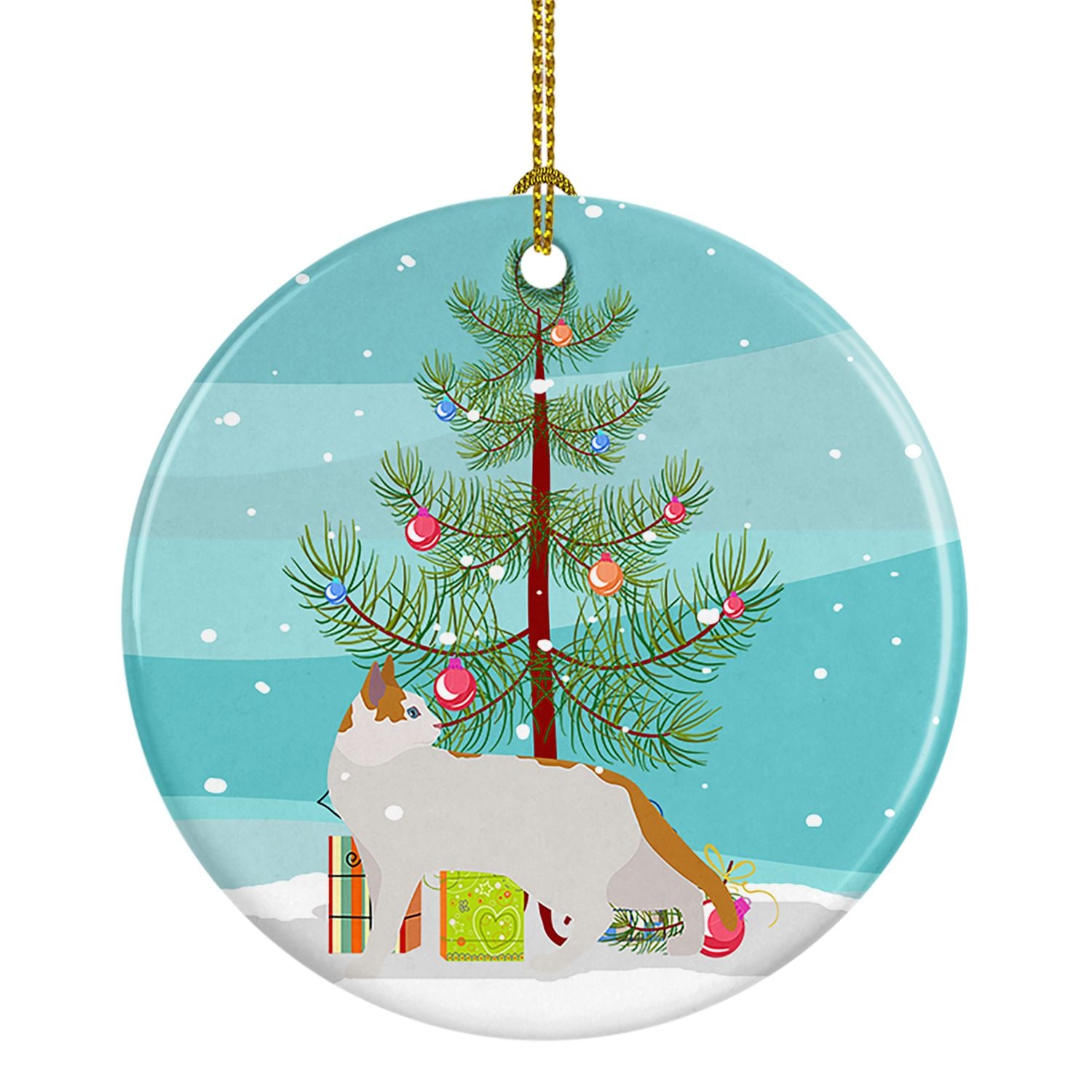 NEW Arabian Mau Cat Christmas Ceramic Ornament Christmas Tree Hanging Decorations for Home Christmas Holiday, Party, Gift, 3 in,