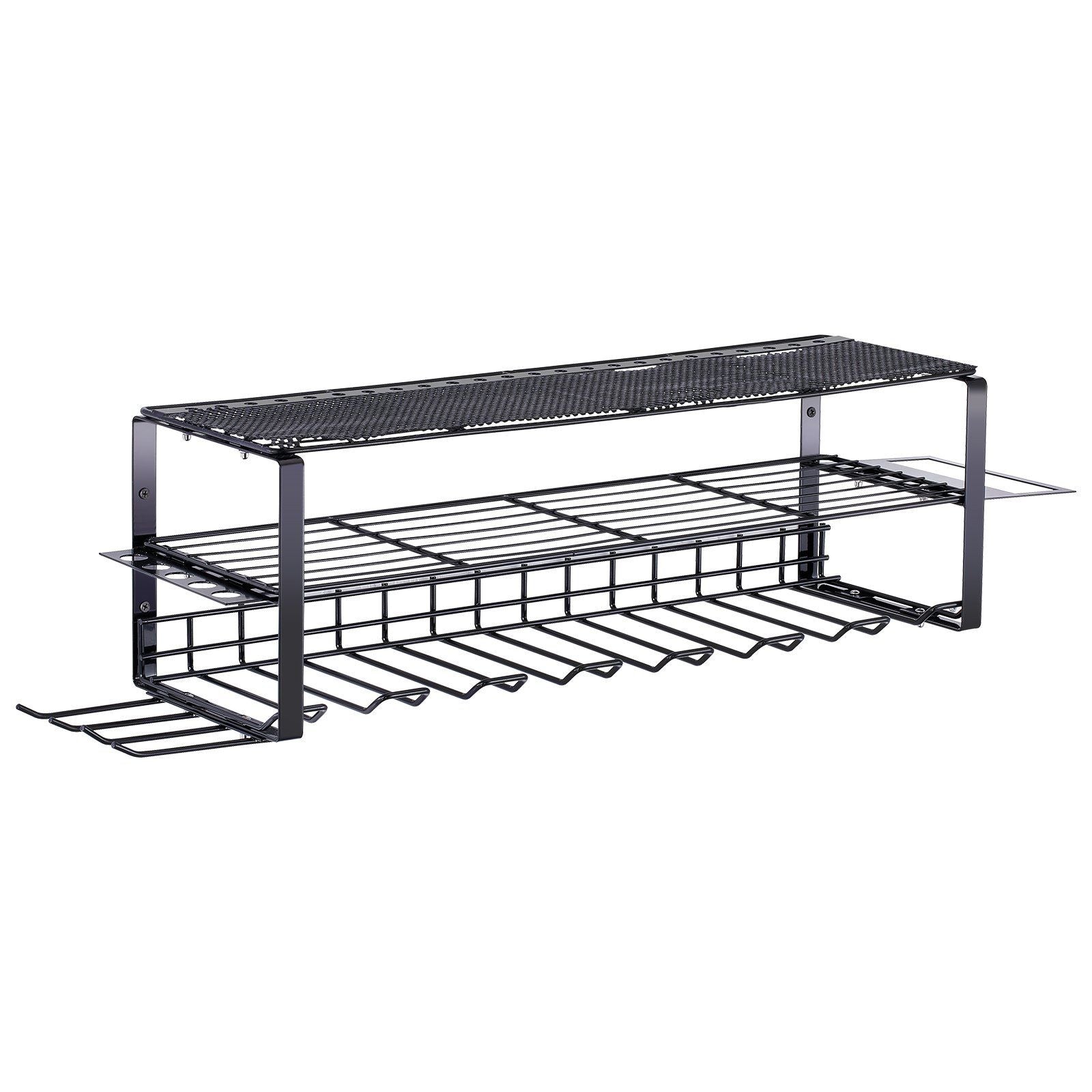 VEVOR Power Tool Organizer, 7 Slot, 3 Layers, Cordless Drill Holder Wall Mount, Battery Charging Station Storage Rack, Multi-Fun