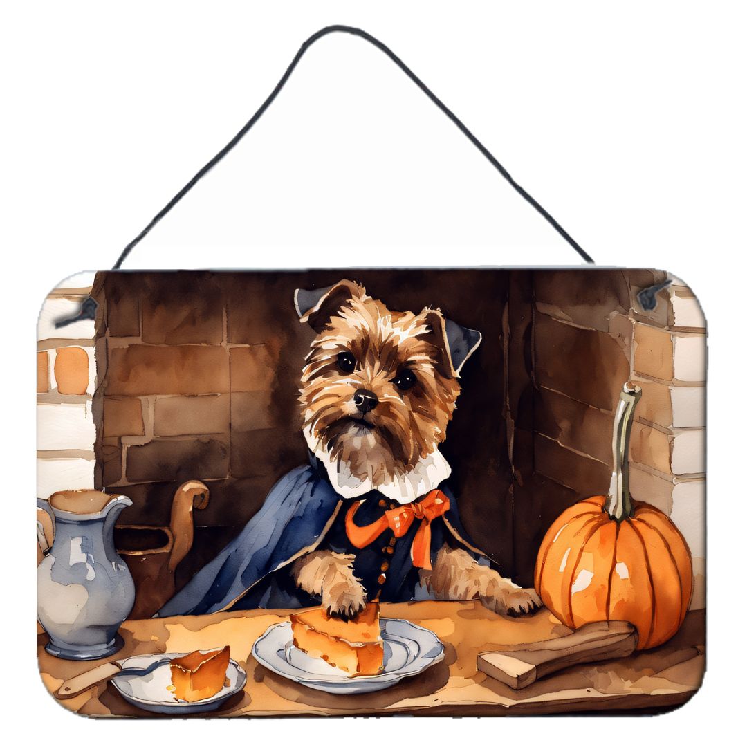 NEW Border Terrier Fall Kitchen Pumpkins Wall or Door Hanging Prints Aluminum Metal Sign Kitchen Wall Bar Bathroom Plaque Home D