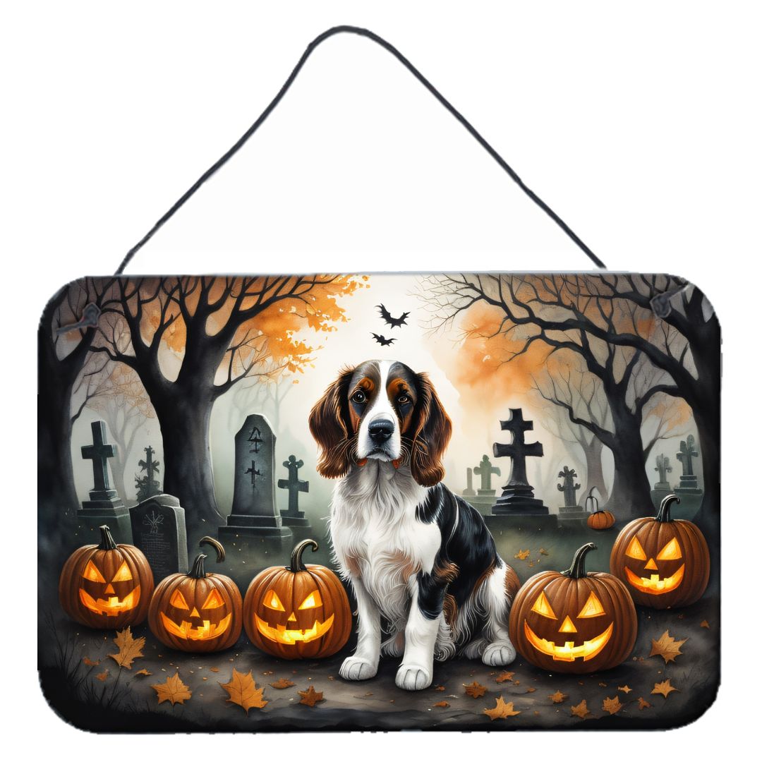 NEW Welsh Springer Spaniel Spooky Halloween Wall or Door Hanging Prints Aluminum Metal Sign Kitchen Wall Bar Bathroom Plaque Hom