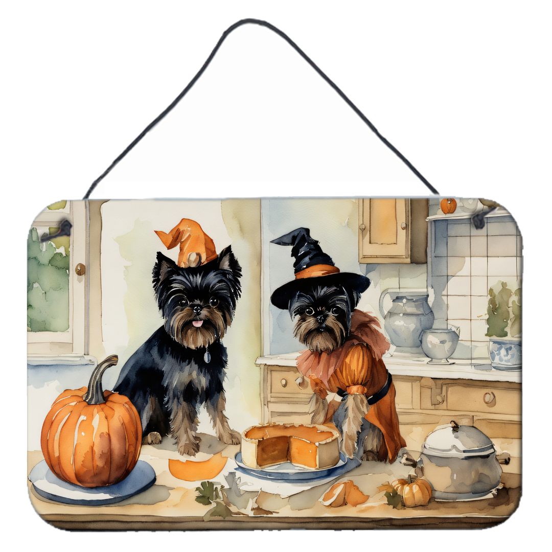 NEW Affenpinscher Fall Kitchen Pumpkins Wall or Door Hanging Prints Aluminum Metal Sign Kitchen Wall Bar Bathroom Plaque Home De