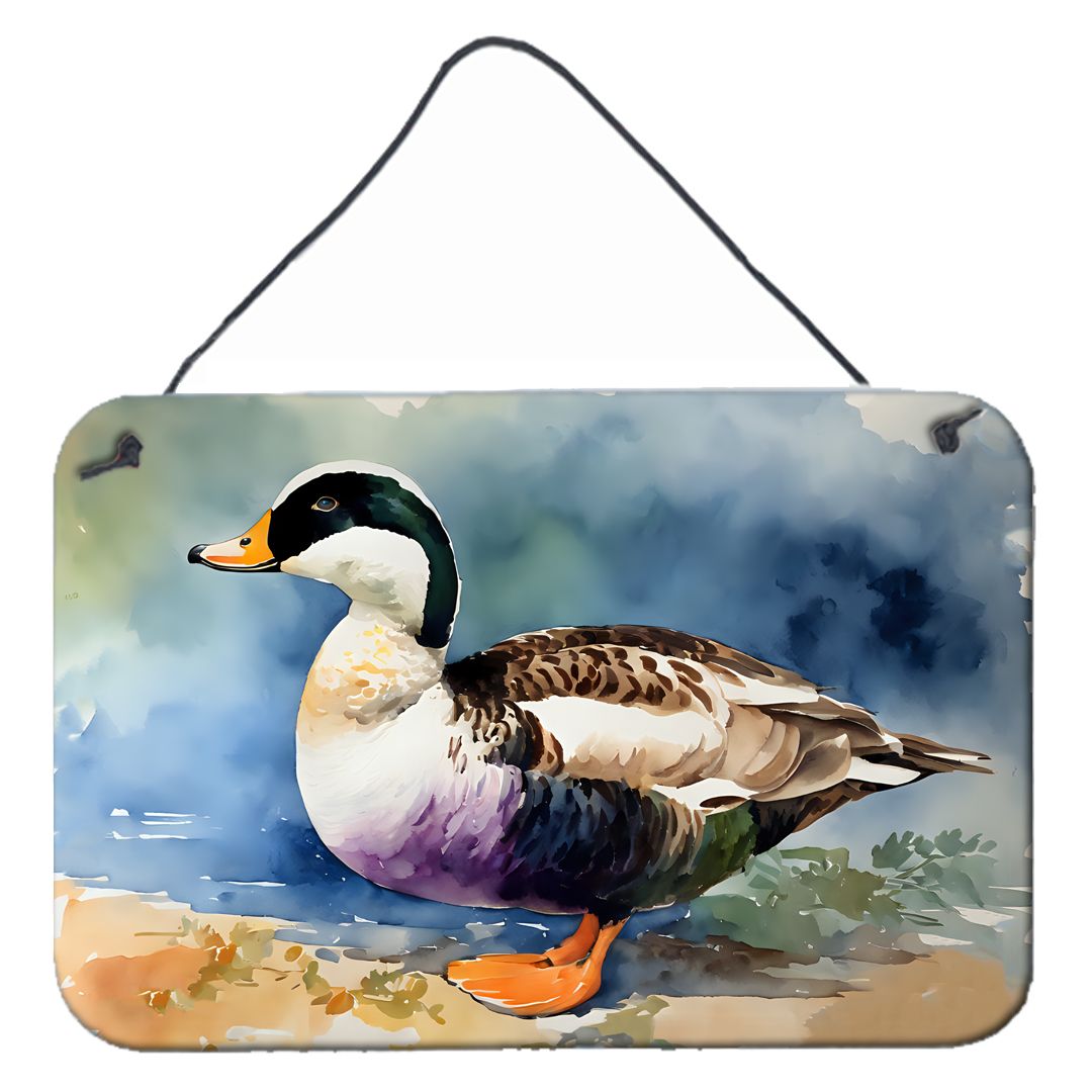 NEW Common Eider Duck Wall or Door Hanging Prints Aluminum Metal Sign Kitchen Wall Bar Bathroom Plaque Home Decor, 8HX12W, Multi