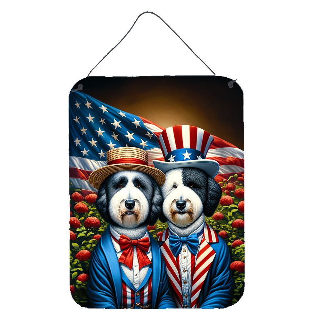 NEW All American Old English Sheepdog Wall or Door Hanging Prints Aluminum Metal Sign Kitchen Wall Bar Bathroom Plaque Home Deco
