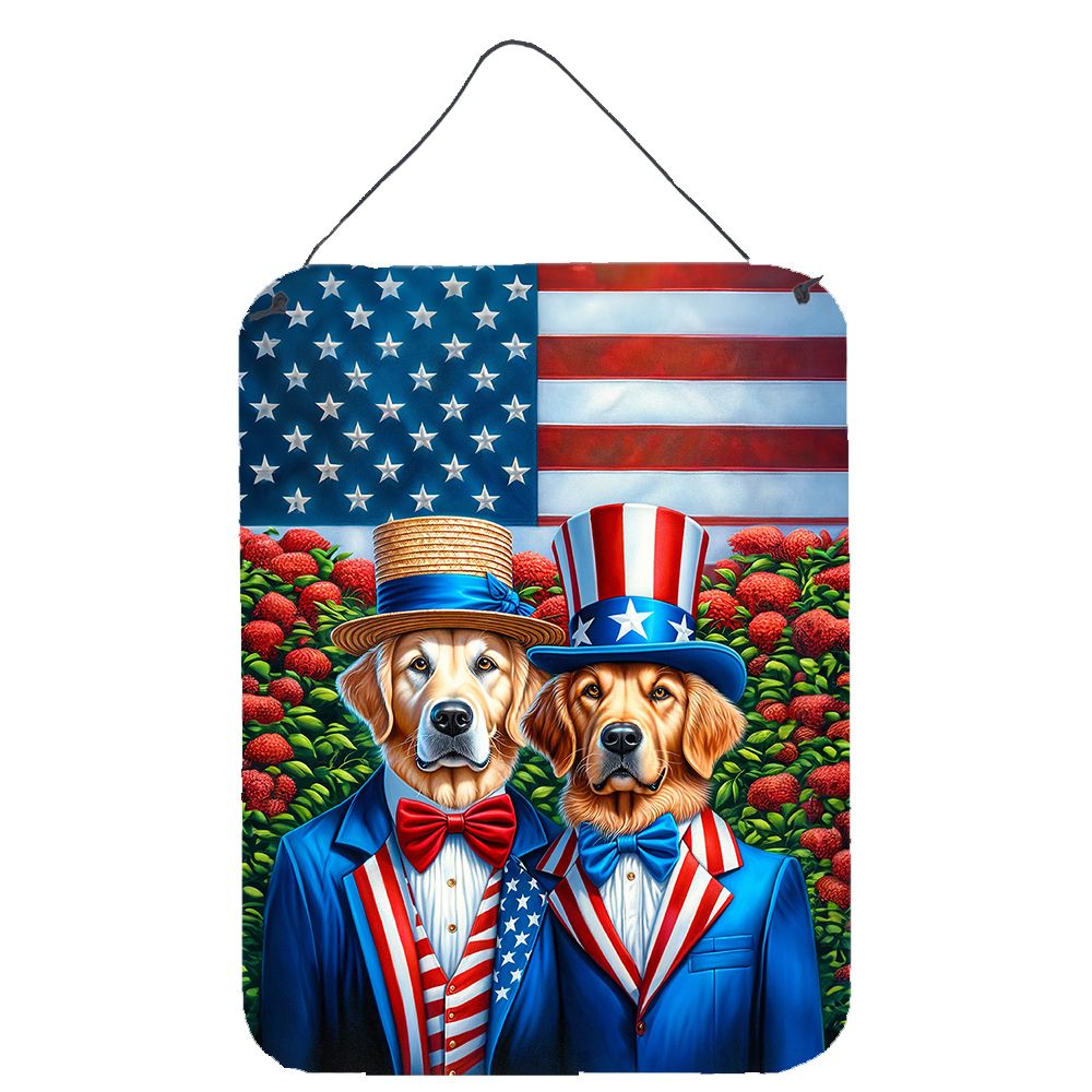 NEW All American Golden Retriever Wall or Door Hanging Prints Aluminum Metal Sign Kitchen Wall Bar Bathroom Plaque Home Decor Fr