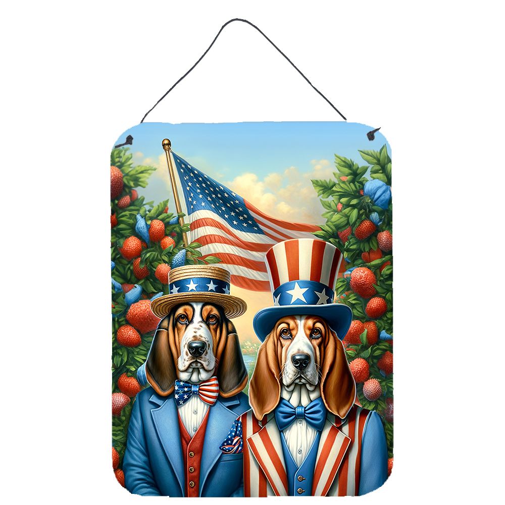 NEW All American Basset Hound Wall or Door Hanging Prints Aluminum Metal Sign Kitchen Wall Bar Bathroom Plaque Home Decor Front 