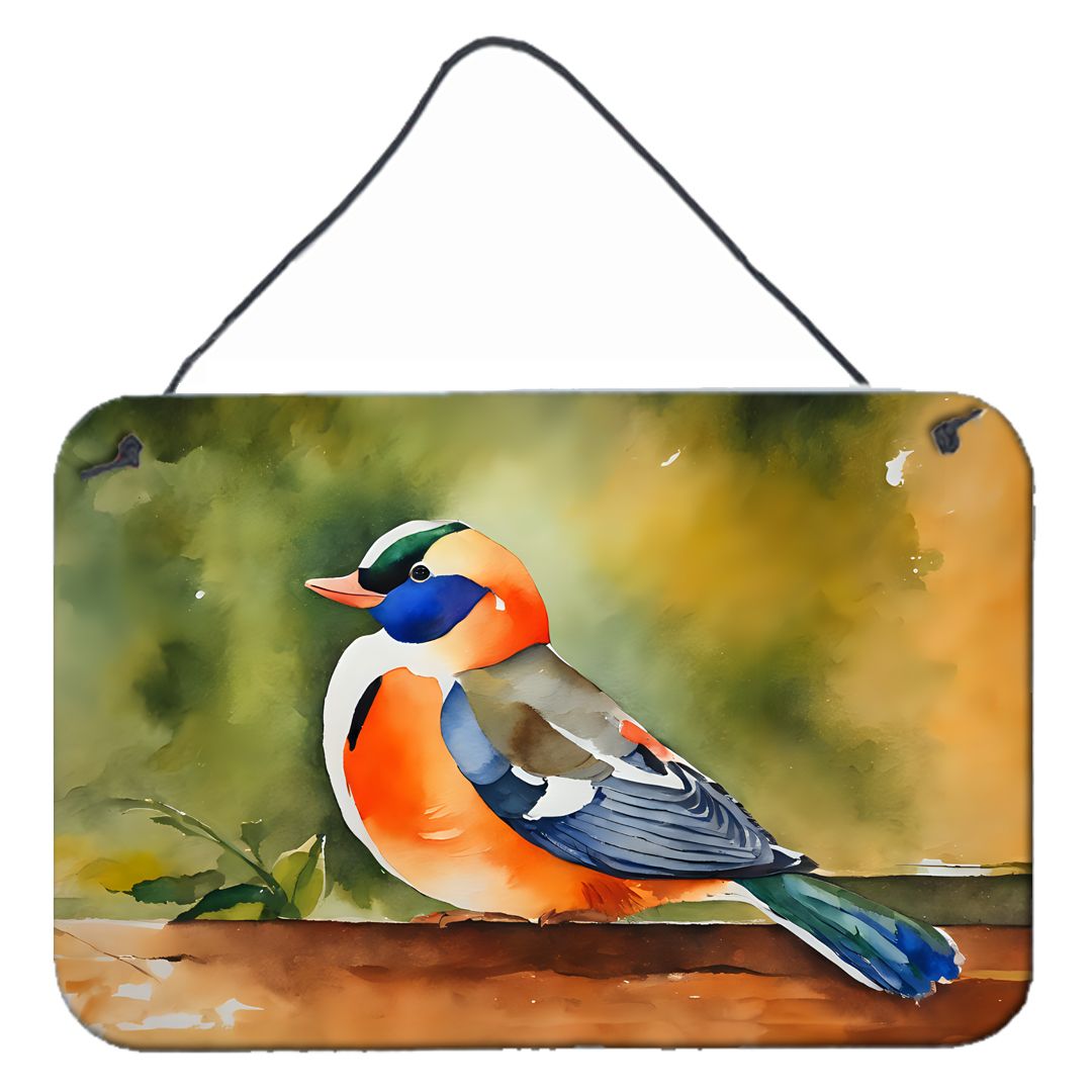 NEW Mandarin Duck Wall or Door Hanging Prints Aluminum Metal Sign Kitchen Wall Bar Bathroom Plaque Home Decor, 8HX12W, Multicolo