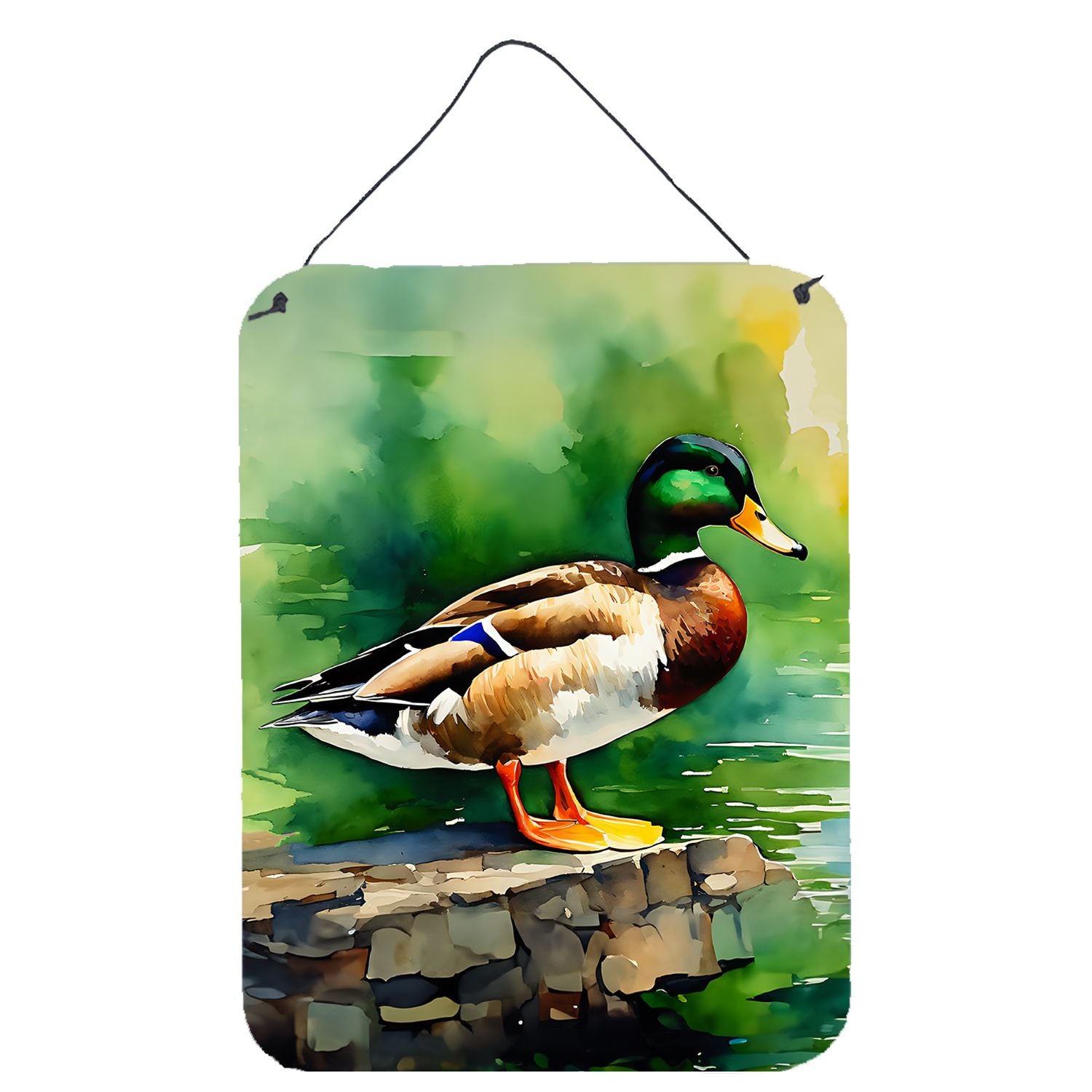 NEW Mallard Wall or Door Hanging Prints Aluminum Metal Sign Kitchen Wall Bar Bathroom Plaque Home Decor Front Door Plaque, 12x16