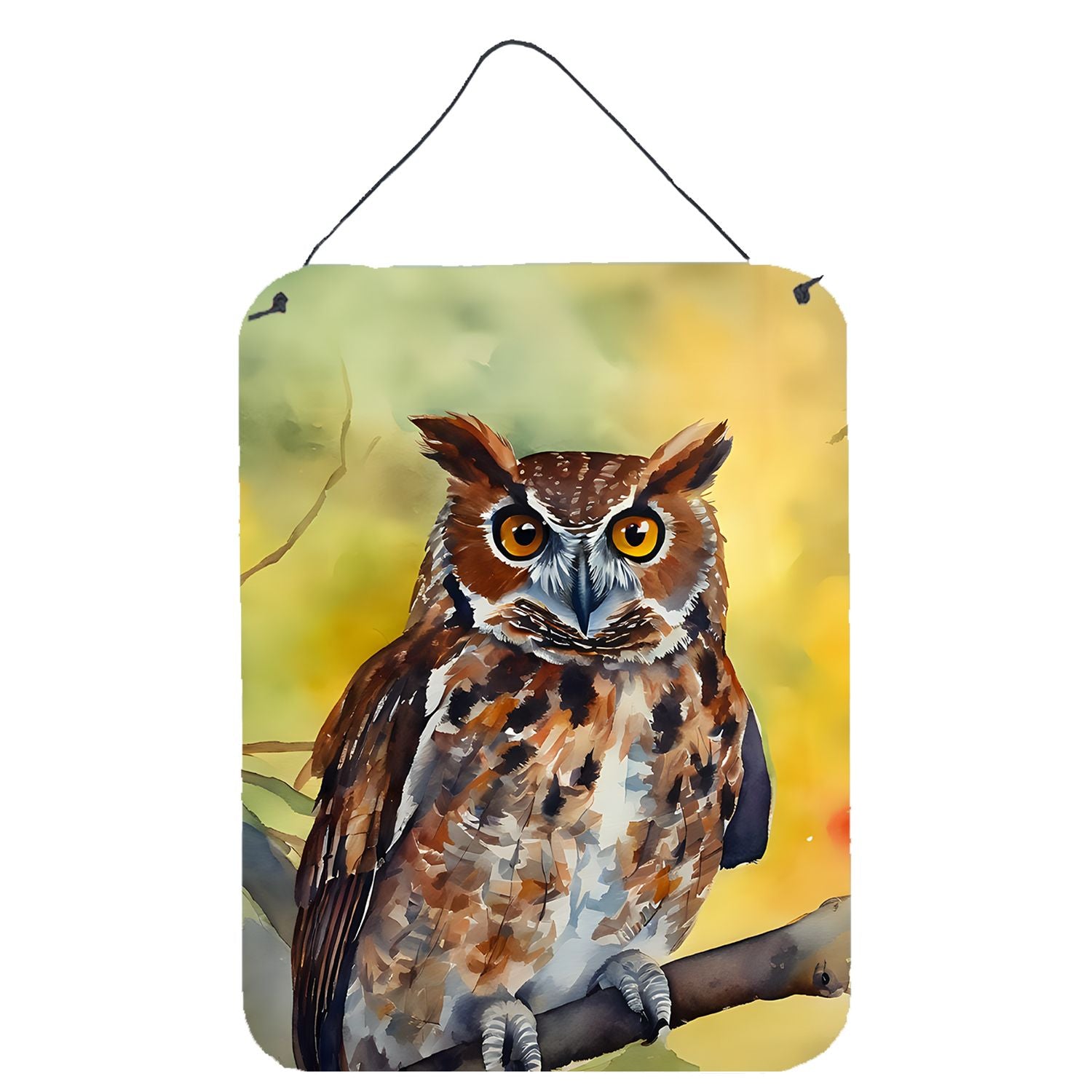 NEW Eastern Screech Owl Wall or Door Hanging Prints Aluminum Metal Sign Kitchen Wall Bar Bathroom Plaque Home Decor Front Door P