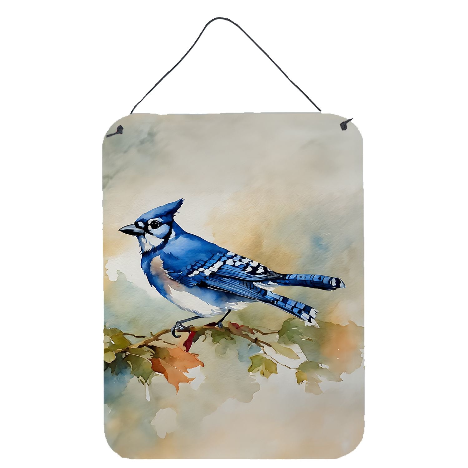 NEW Blue Jay Wall or Door Hanging Prints Aluminum Metal Sign Kitchen Wall Bar Bathroom Plaque Home Decor Front Door Plaque, 12x1