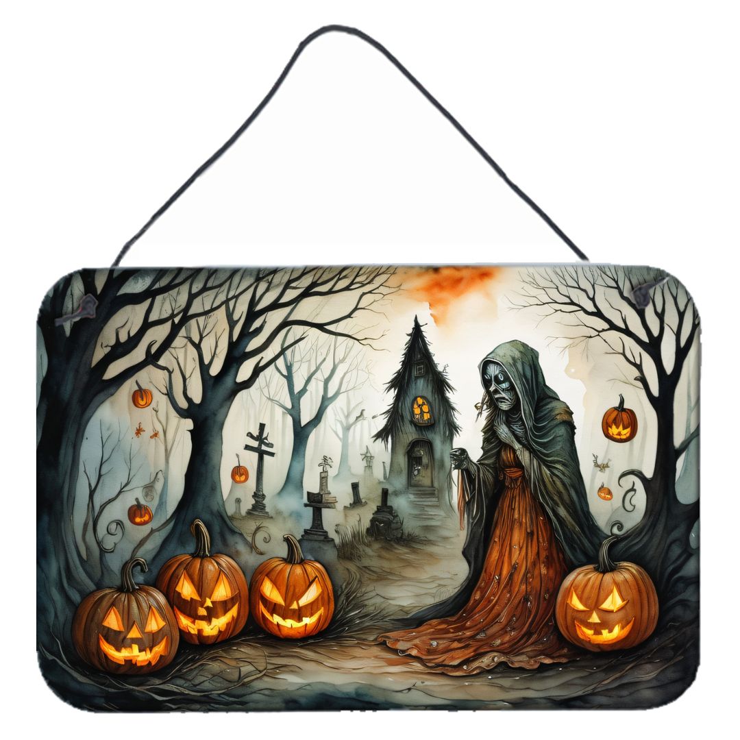 NEW The Weeping Woman Spooky Halloween Wall or Door Hanging Prints Aluminum Metal Sign Kitchen Wall Bar Bathroom Plaque Home Dec
