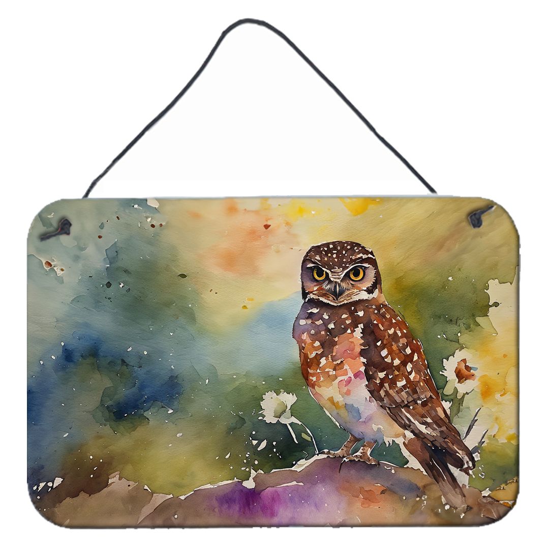 NEW Burrowing Owl Wall or Door Hanging Prints Aluminum Metal Sign Kitchen Wall Bar Bathroom Plaque Home Decor, 8HX12W, Multicolo