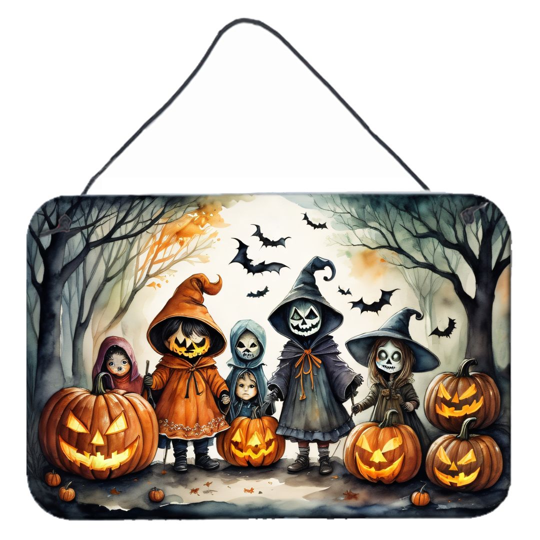 NEW Trick or Treaters Spooky Halloween Wall or Door Hanging Prints Aluminum Metal Sign Kitchen Wall Bar Bathroom Plaque Home Dec