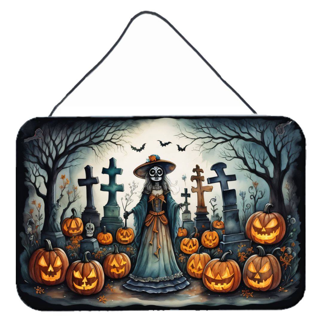 NEW La Catrina Skeleton Spooky Halloween Wall or Door Hanging Prints Aluminum Metal Sign Kitchen Wall Bar Bathroom Plaque Home D