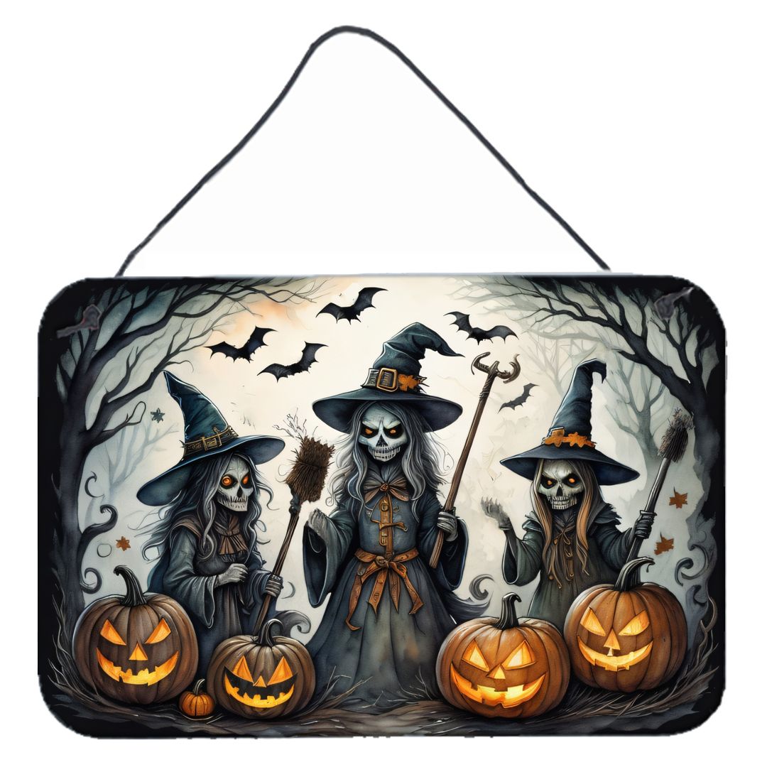 NEW Witches Spooky Halloween Wall or Door Hanging Prints Aluminum Metal Sign Kitchen Wall Bar Bathroom Plaque Home Decor, 8HX12W
