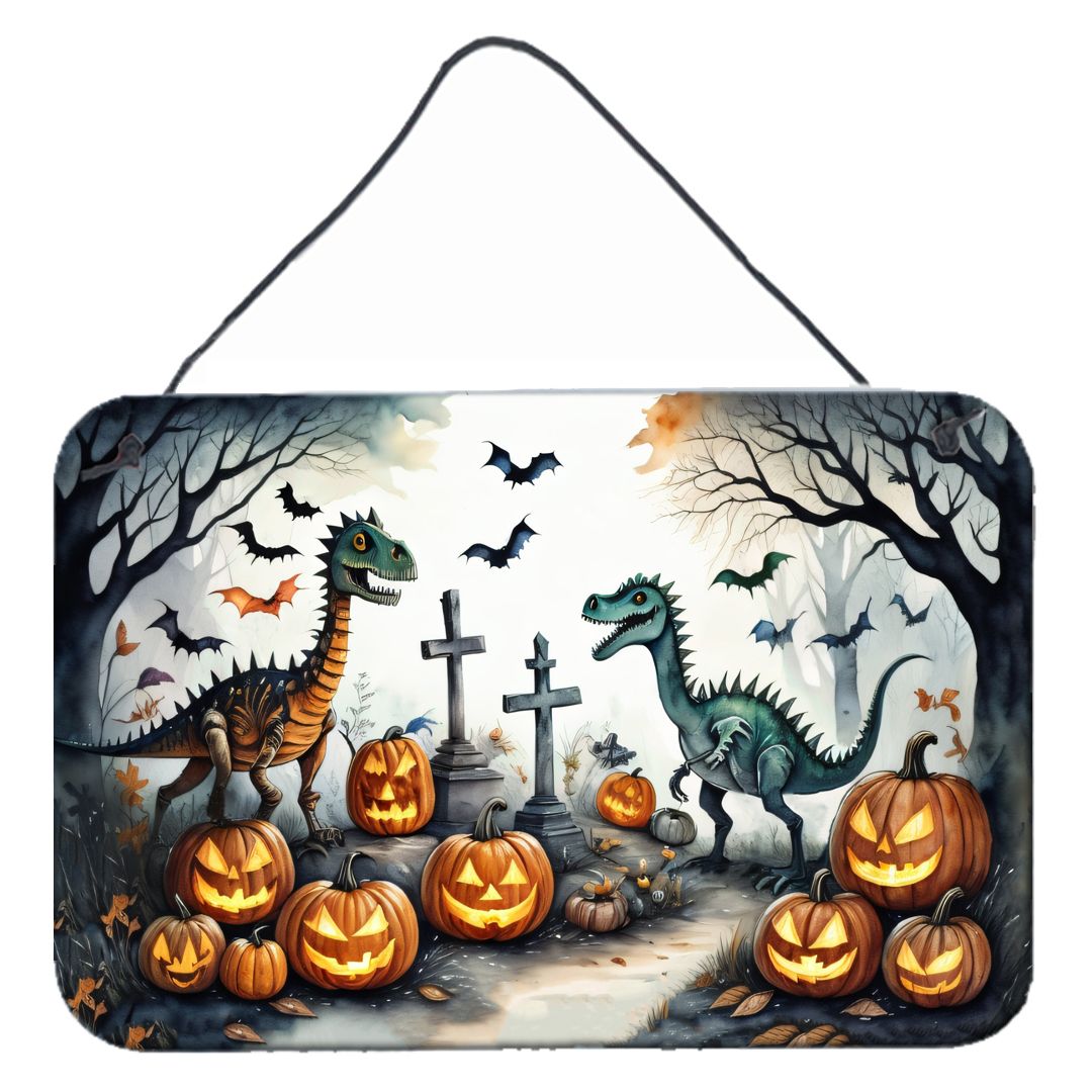 NEW Dinosaurs Spooky Halloween Wall or Door Hanging Prints Aluminum Metal Sign Kitchen Wall Bar Bathroom Plaque Home Decor, 8HX1