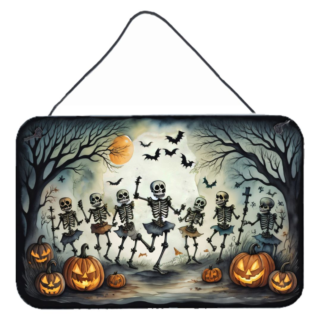 NEW Dancing Skeletons Spooky Halloween Wall or Door Hanging Prints Aluminum Metal Sign Kitchen Wall Bar Bathroom Plaque Home Dec