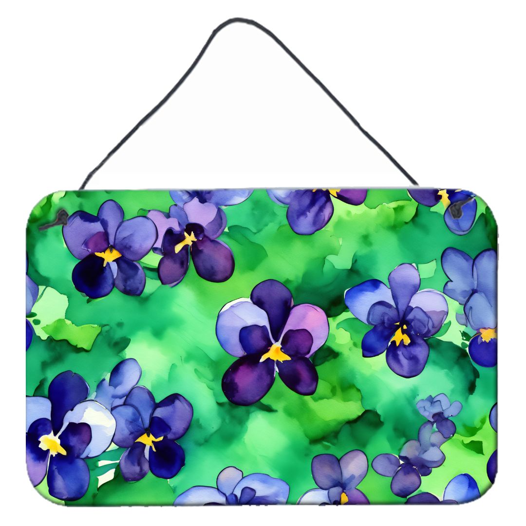 NEW Wisconsin Wood Violets in Watercolor Wall or Door Hanging Prints Aluminum Metal Sign Kitchen Wall Bar Bathroom Plaque Home D