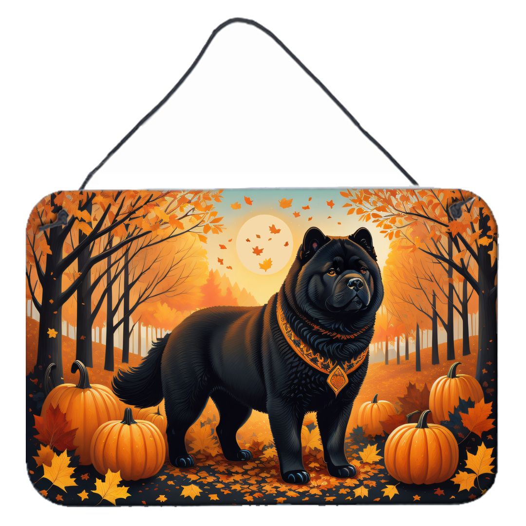 NEW Black Chow Chow Fall Wall or Door Hanging Prints Aluminum Metal Sign Kitchen Wall Bar Bathroom Plaque Home Decor, 8HX12W, Mu