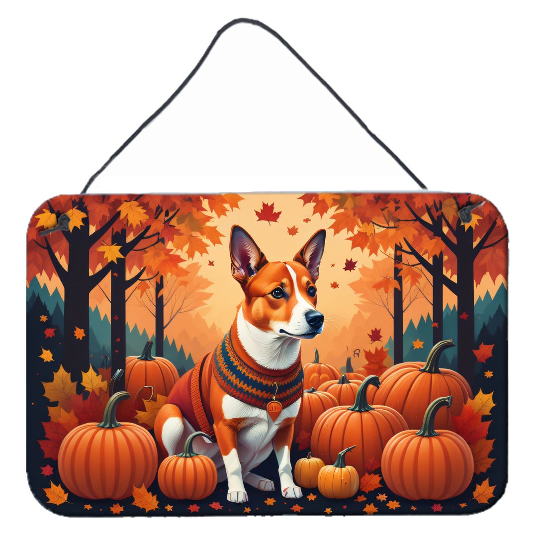 NEW Red Basenji Fall Wall or Door Hanging Prints Aluminum Metal Sign Kitchen Wall Bar Bathroom Plaque Home Decor, 8HX12W, Multic