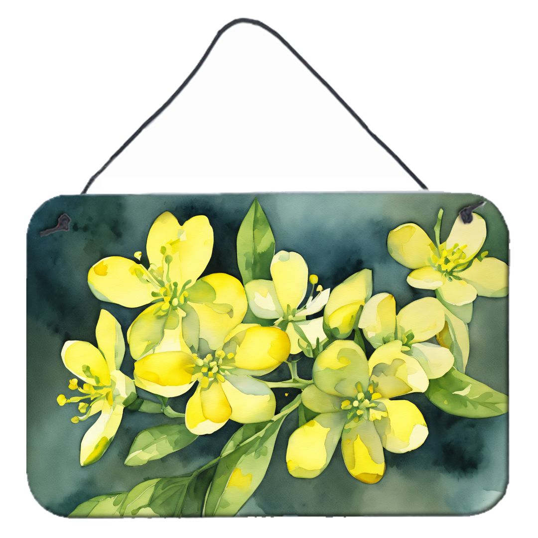 NEW South Carolina Yellow Jessamine in Watercolor Wall or Door Hanging Prints Aluminum Metal Sign Kitchen Wall Bar Bathroom Plaq