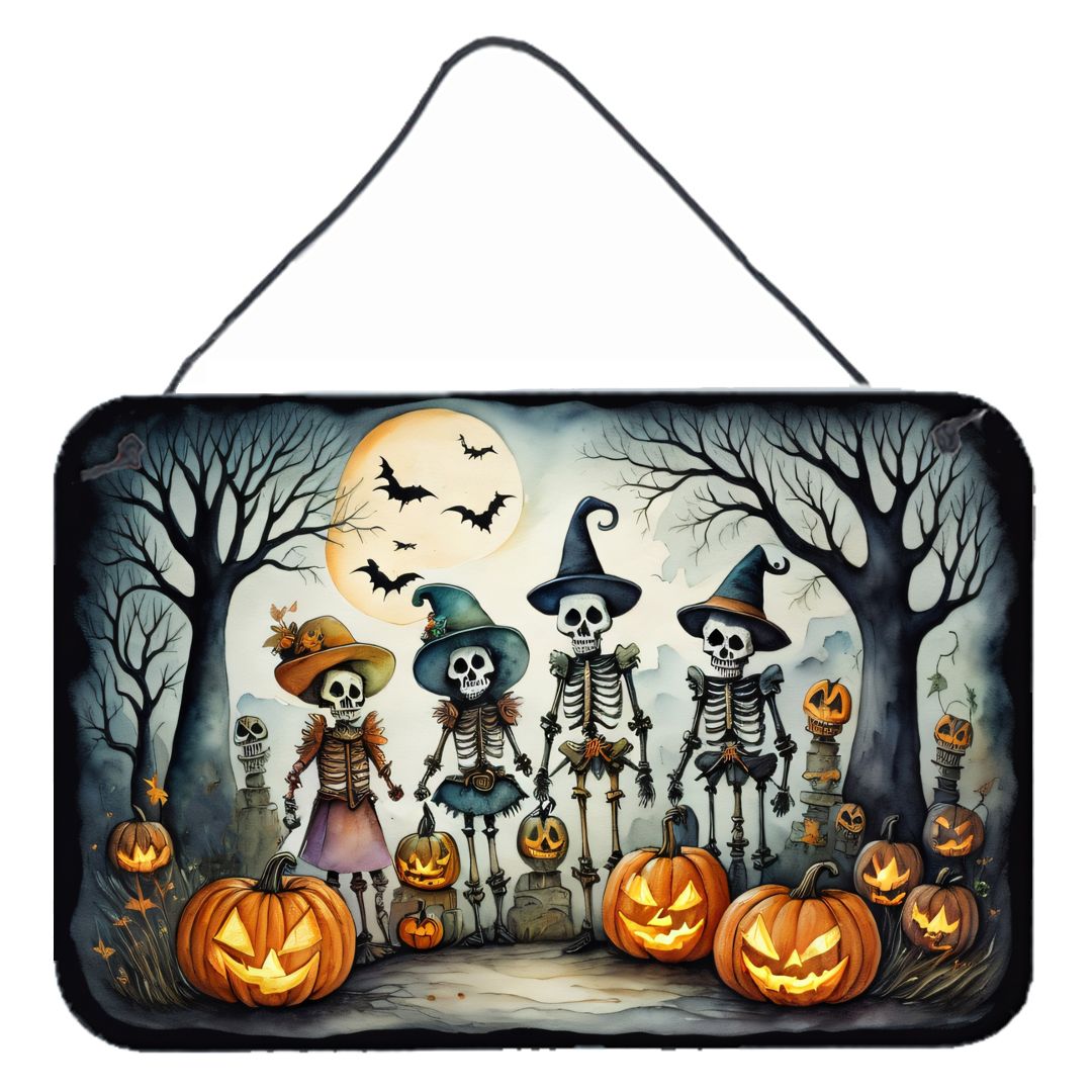 NEW Calacas Skeletons Spooky Halloween Wall or Door Hanging Prints Aluminum Metal Sign Kitchen Wall Bar Bathroom Plaque Home Dec