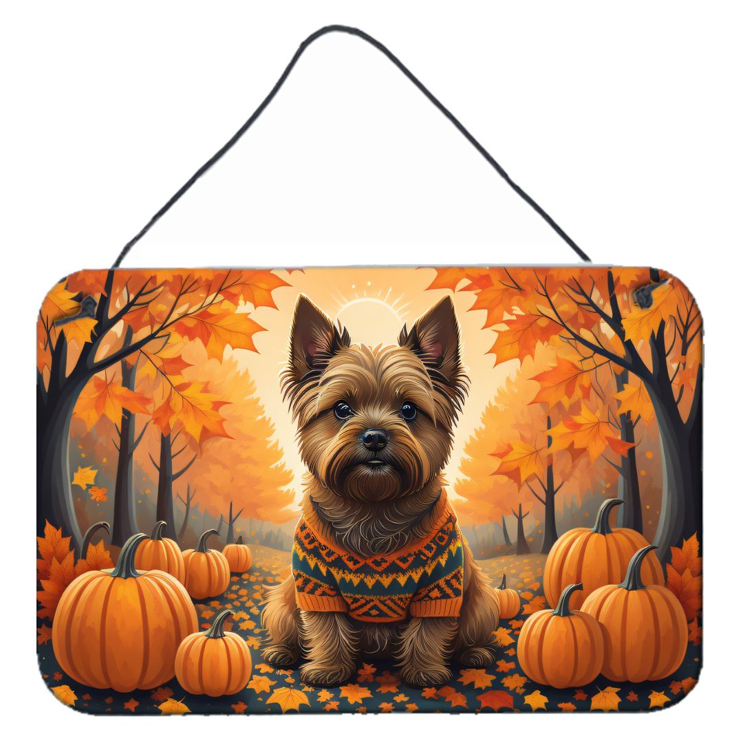 NEW Cairn Terrier Fall Wall or Door Hanging Prints Aluminum Metal Sign Kitchen Wall Bar Bathroom Plaque Home Decor, 8HX12W, Mult
