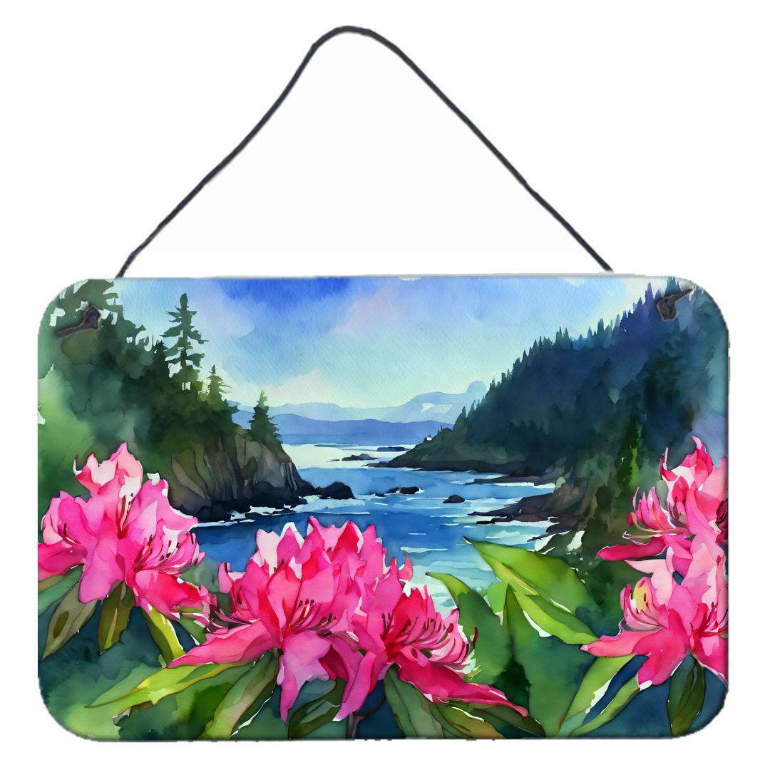 NEW Washington Coast Rhododendrons in Watercolor Wall or Door Hanging Prints Aluminum Metal Sign Kitchen Wall Bar Bathroom Plaqu
