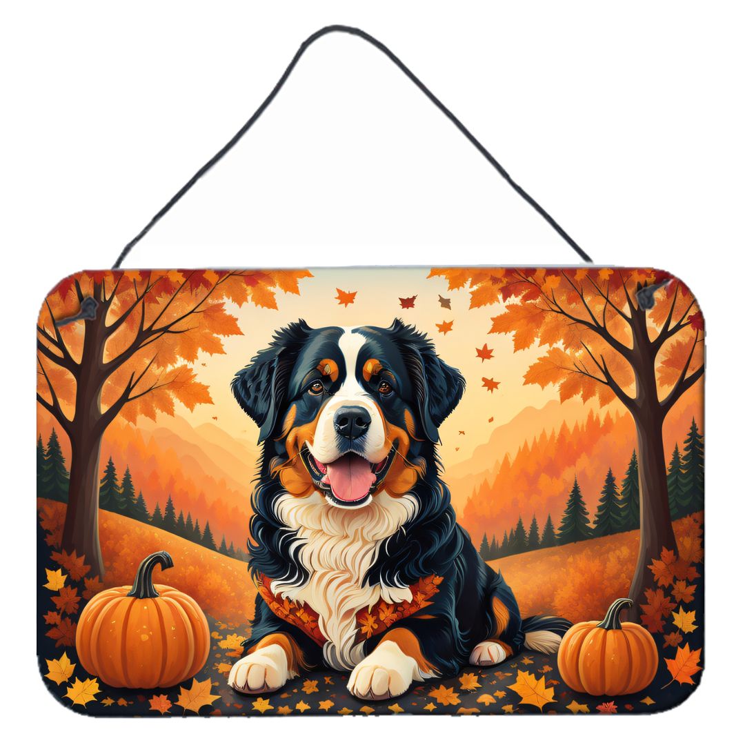 NEW Bernese Mountain Dog Fall Wall or Door Hanging Prints Aluminum Metal Sign Kitchen Wall Bar Bathroom Plaque Home Decor, 8HX12