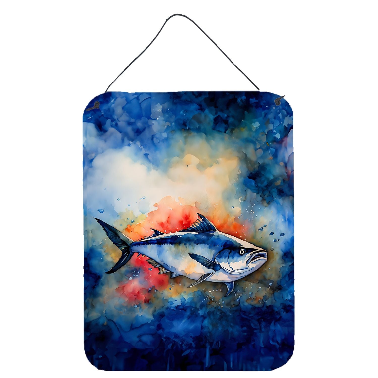 NEW Bluefin Tuna Wall or Door Hanging Prints Aluminum Metal Sign Kitchen Wall Bar Bathroom Plaque Home Decor Front Door Plaque, 