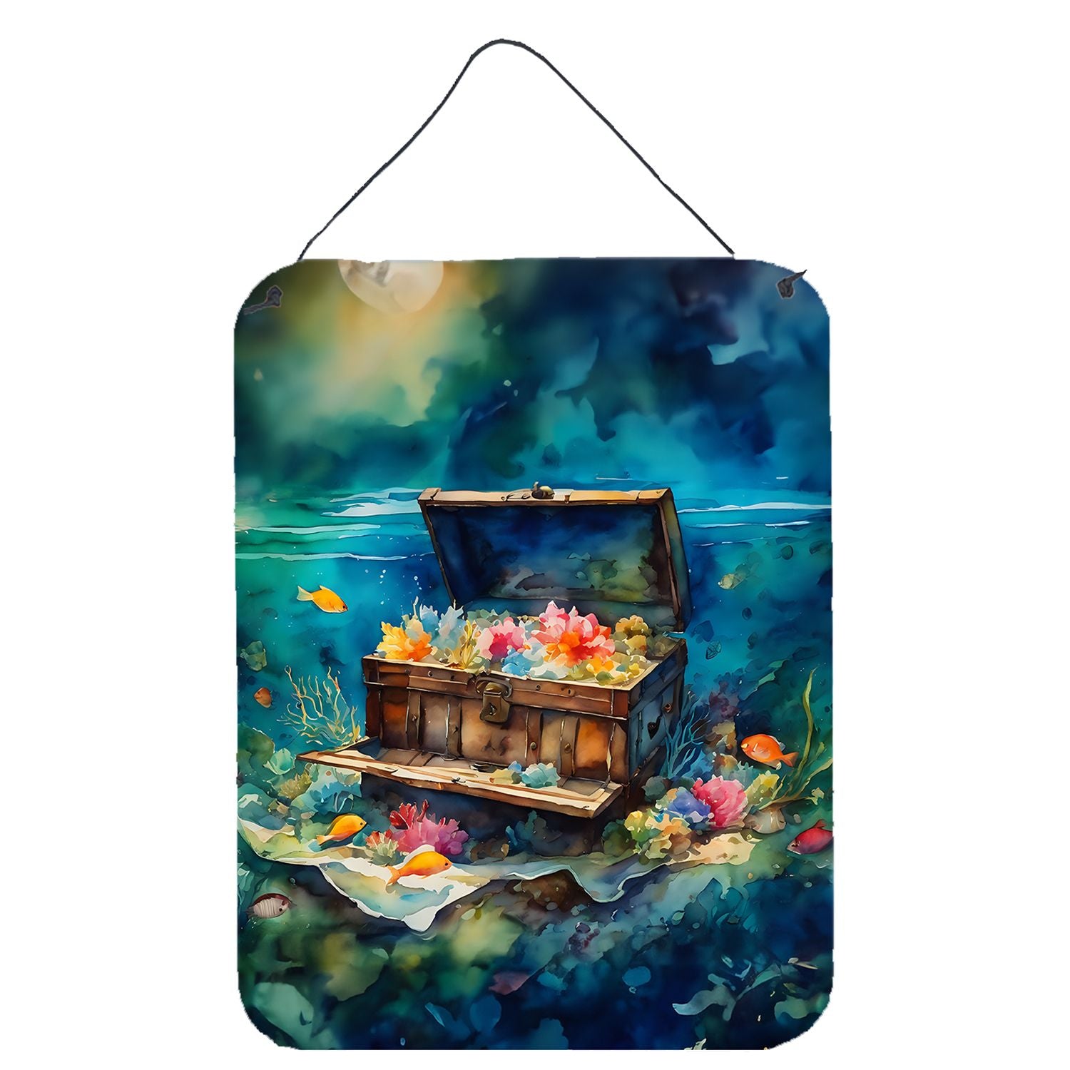 NEW Treasure Chest Wall or Door Hanging Prints Aluminum Metal Sign Kitchen Wall Bar Bathroom Plaque Home Decor Front Door Plaque