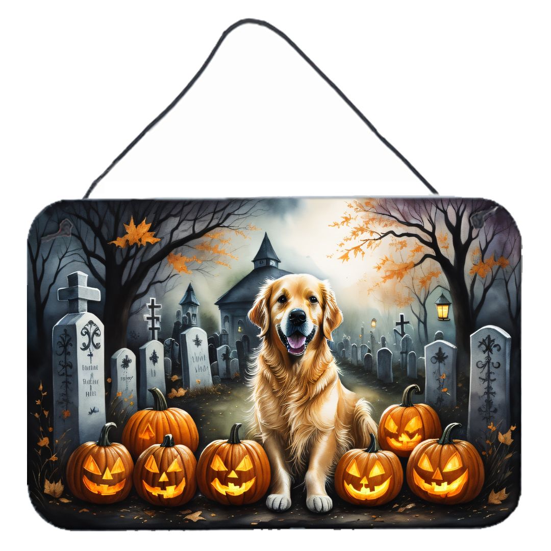 NEW Golden Retriever Spooky Halloween Wall or Door Hanging Prints Aluminum Metal Sign Kitchen Wall Bar Bathroom Plaque Home Deco