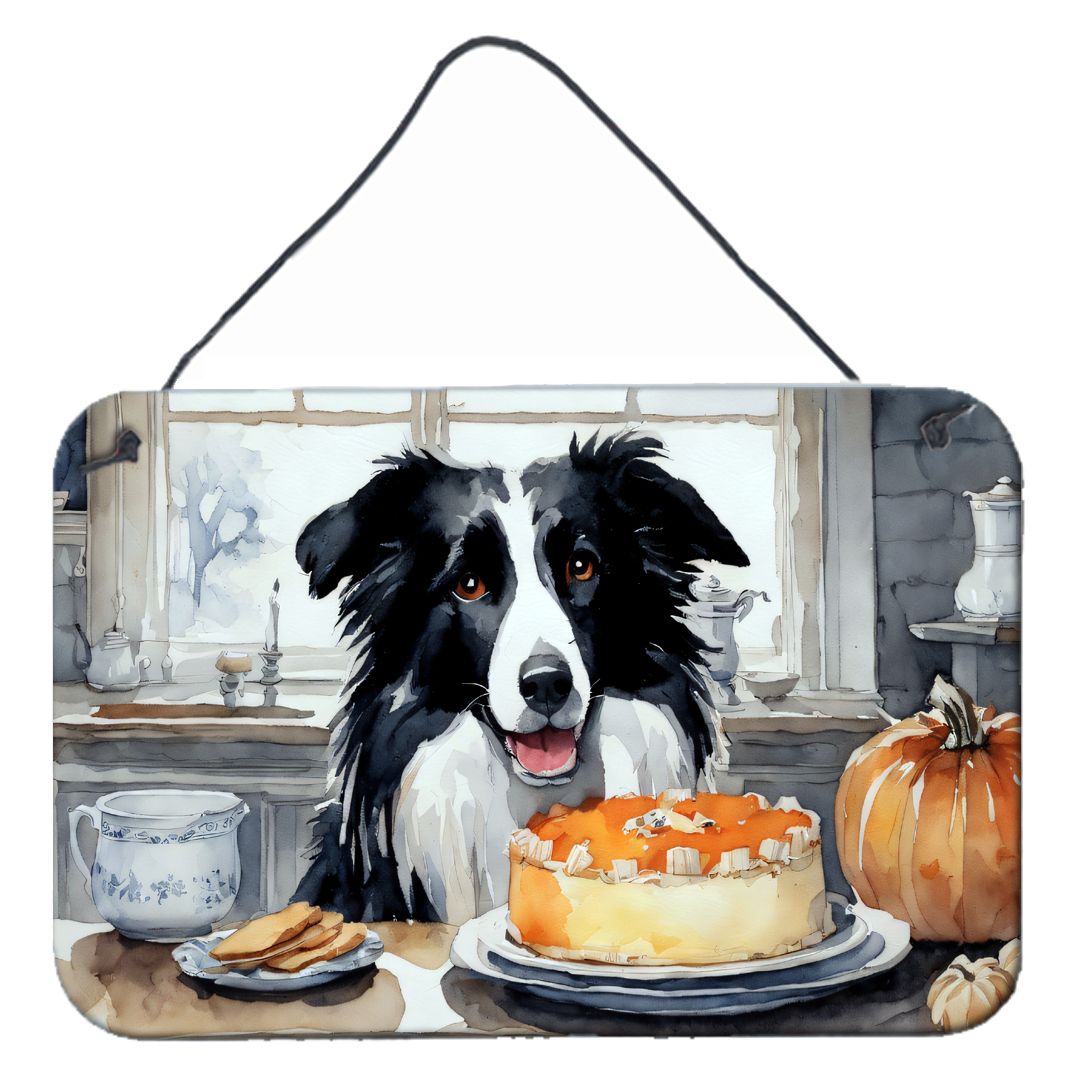 NEW Border Collie Fall Kitchen Pumpkins Wall or Door Hanging Prints Aluminum Metal Sign Kitchen Wall Bar Bathroom Plaque Home De