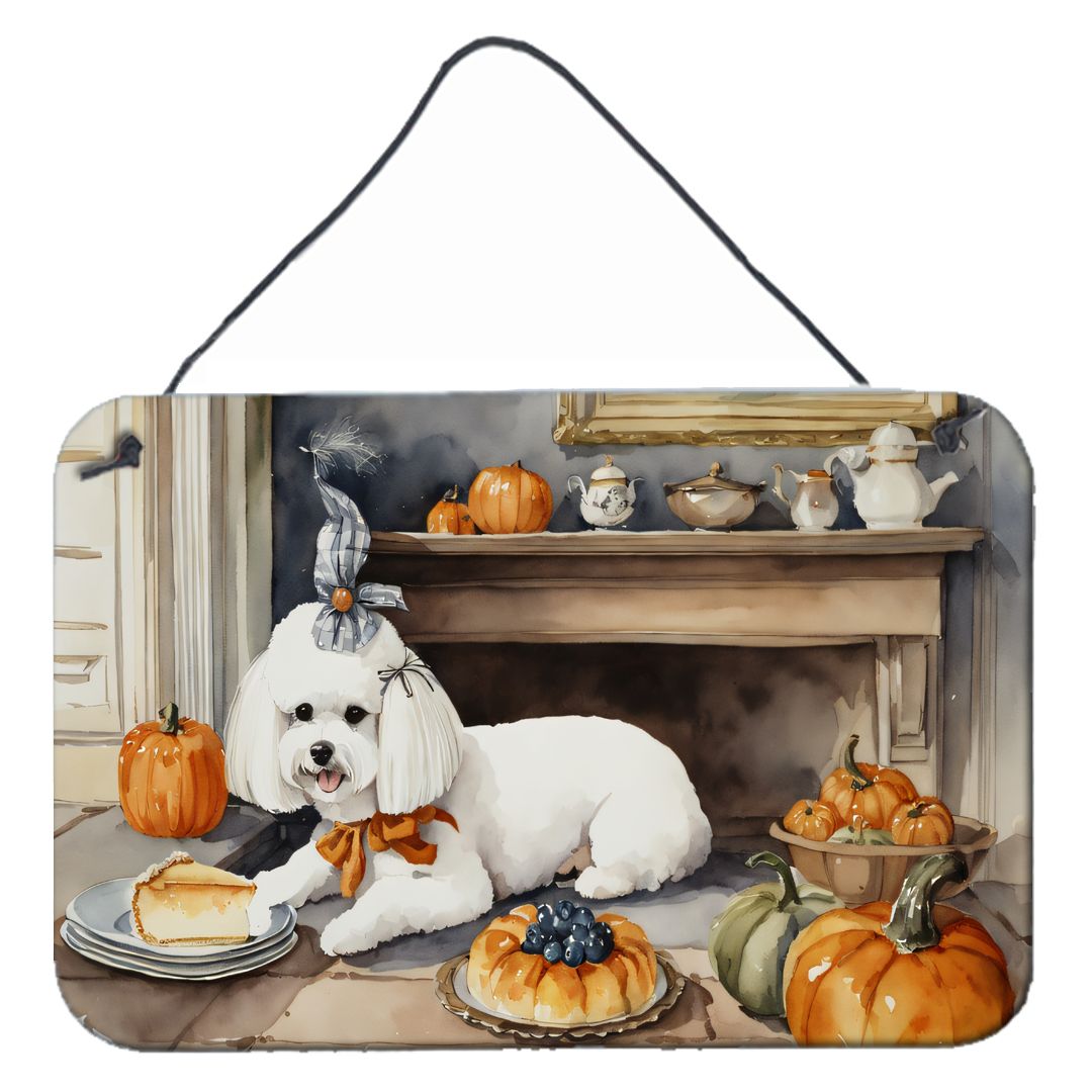 NEW Bichon Frise Fall Kitchen Pumpkins Wall or Door Hanging Prints Aluminum Metal Sign Kitchen Wall Bar Bathroom Plaque Home Dec