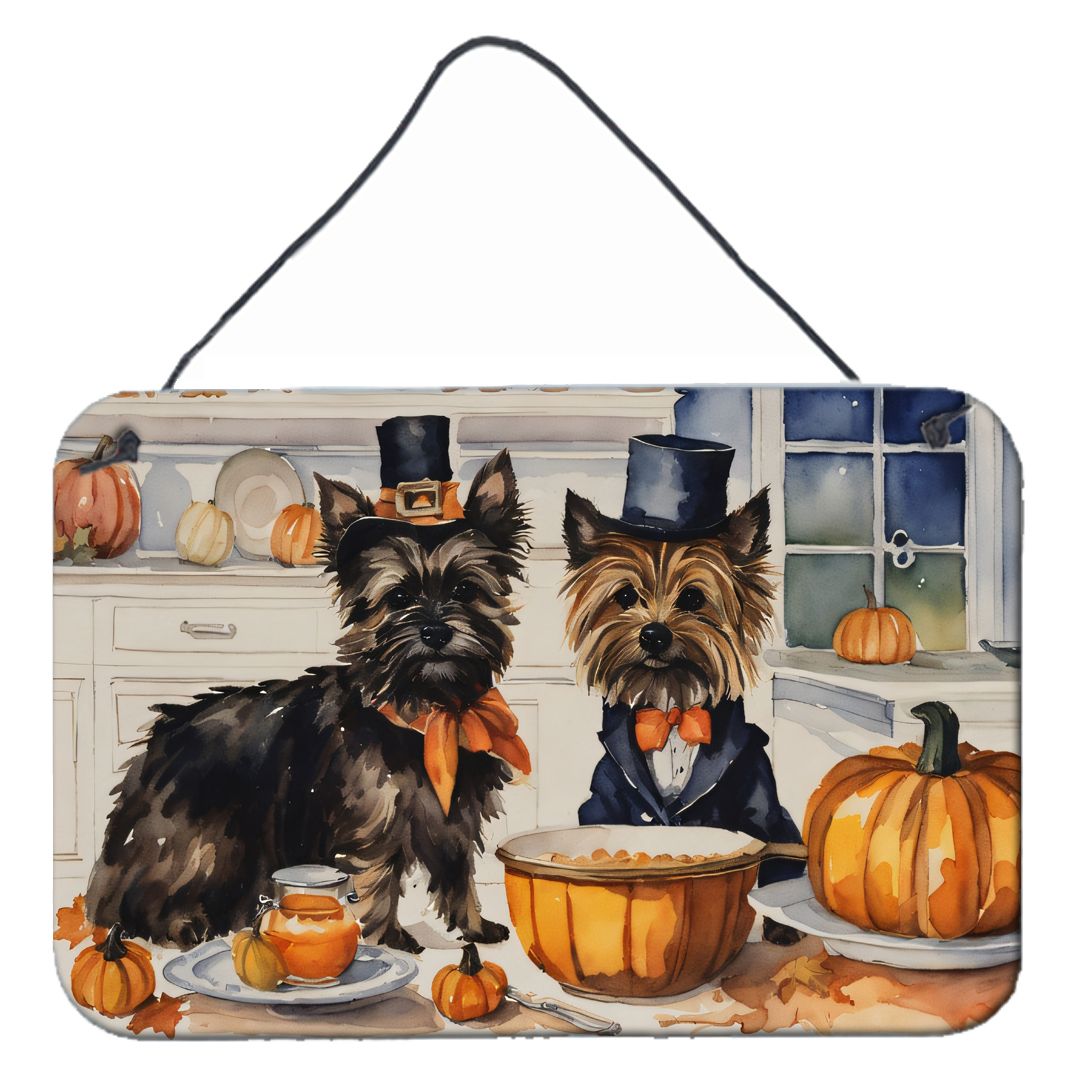 NEW Cairn Terrier Fall Kitchen Pumpkins Wall or Door Hanging Prints Aluminum Metal Sign Kitchen Wall Bar Bathroom Plaque Home De