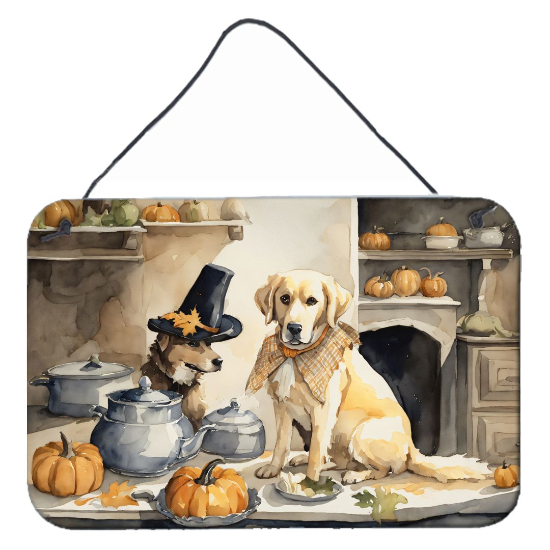 NEW Yellow Lab Fall Kitchen Pumpkins Wall or Door Hanging Prints Aluminum Metal Sign Kitchen Wall Bar Bathroom Plaque Home Decor