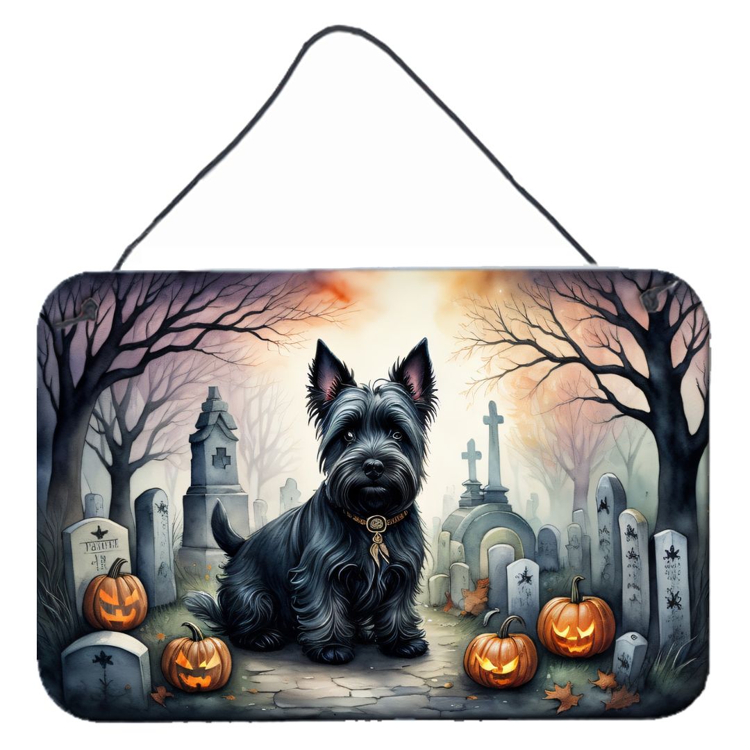 NEW Scottish Terrier Spooky Halloween Wall or Door Hanging Prints Aluminum Metal Sign Kitchen Wall Bar Bathroom Plaque Home Deco