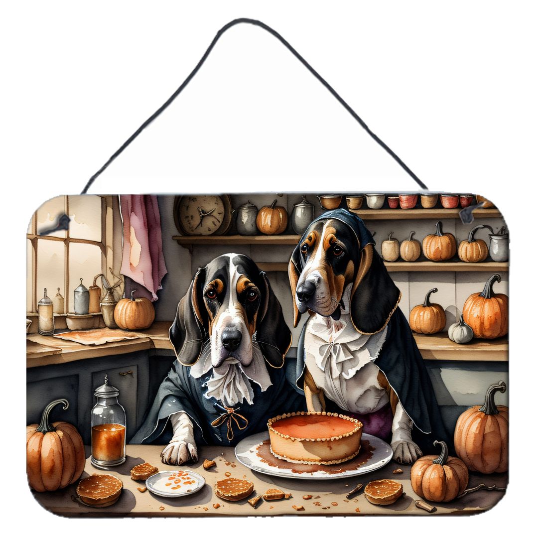 NEW Basset Hound Fall Kitchen Pumpkins Wall or Door Hanging Prints Aluminum Metal Sign Kitchen Wall Bar Bathroom Plaque Home Dec