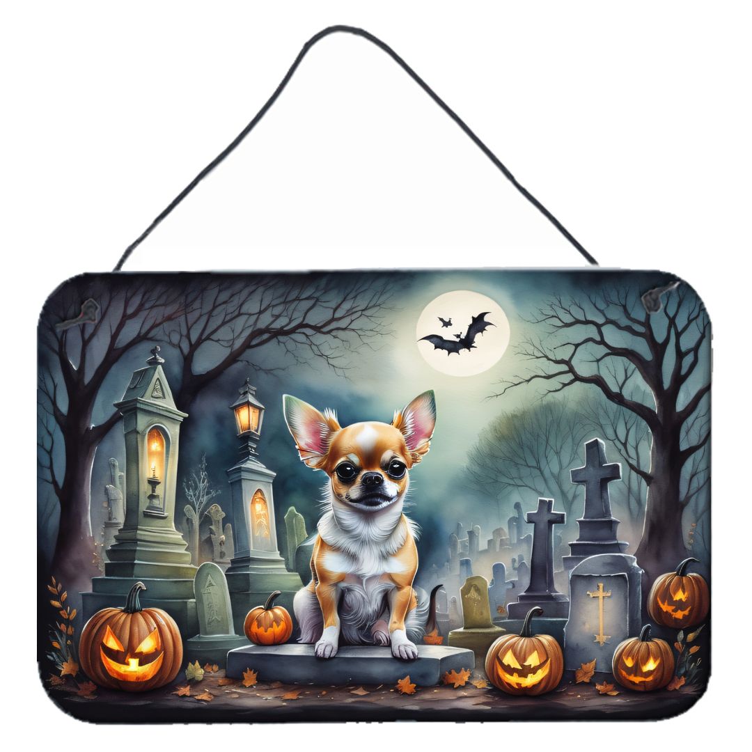 NEW Chihuahua Spooky Halloween Wall or Door Hanging Prints Aluminum Metal Sign Kitchen Wall Bar Bathroom Plaque Home Decor, 8HX1