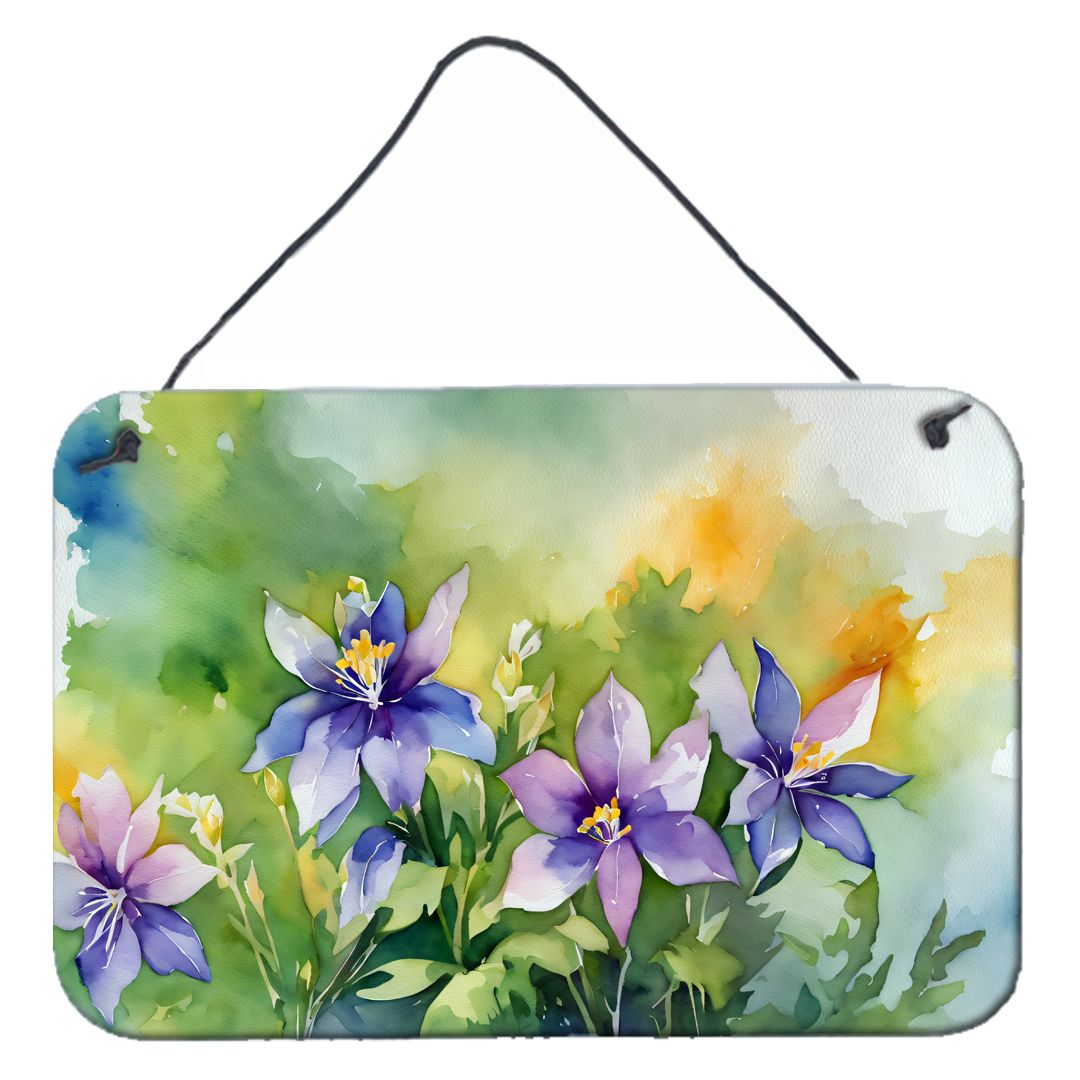 NEW Colorado Rocky Mountain Columbine in Watercolor Wall or Door Hanging Prints Aluminum Metal Sign Kitchen Wall Bar Bathroom Pl